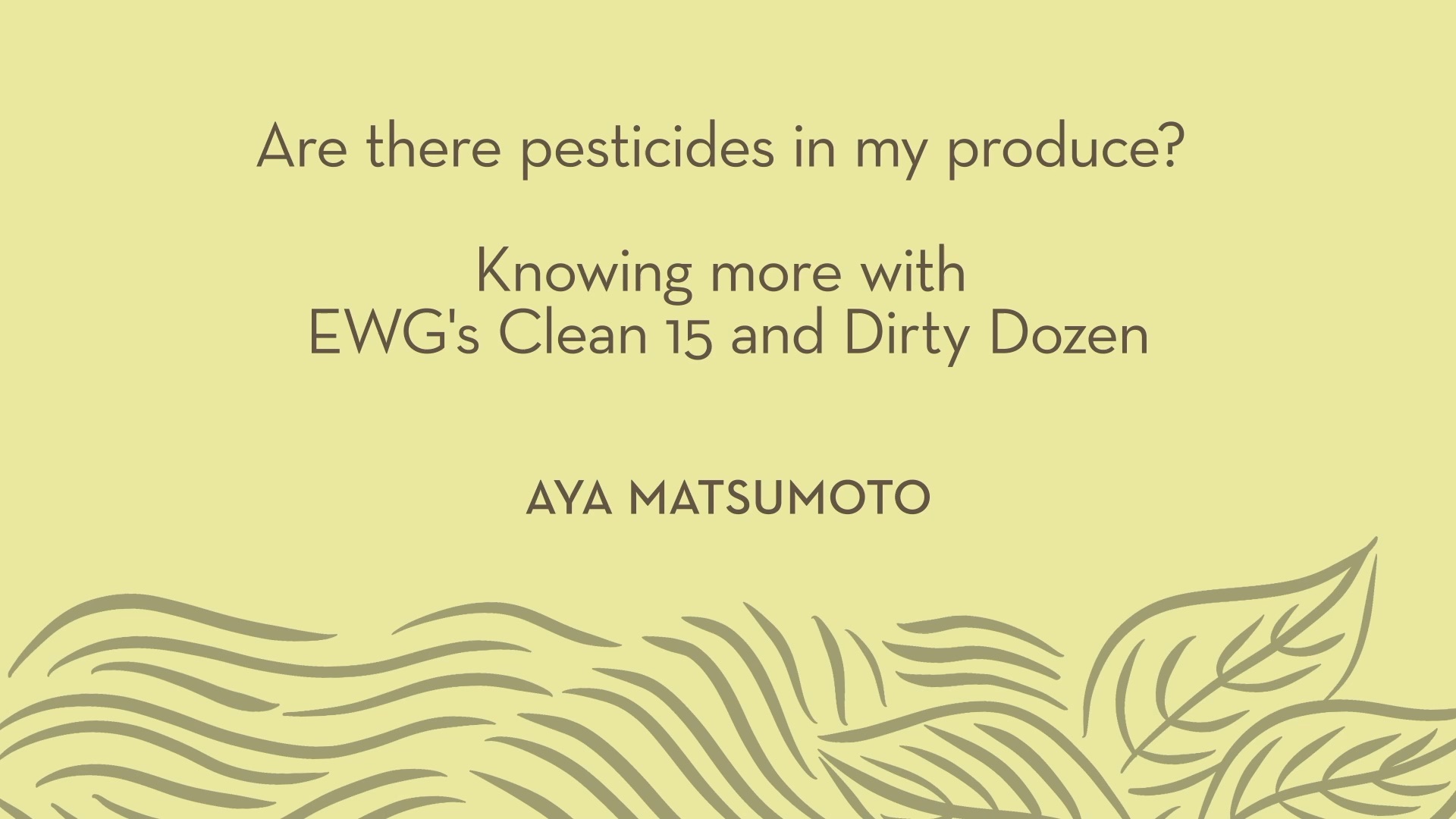 EWG | Are there pesticides in my produce?