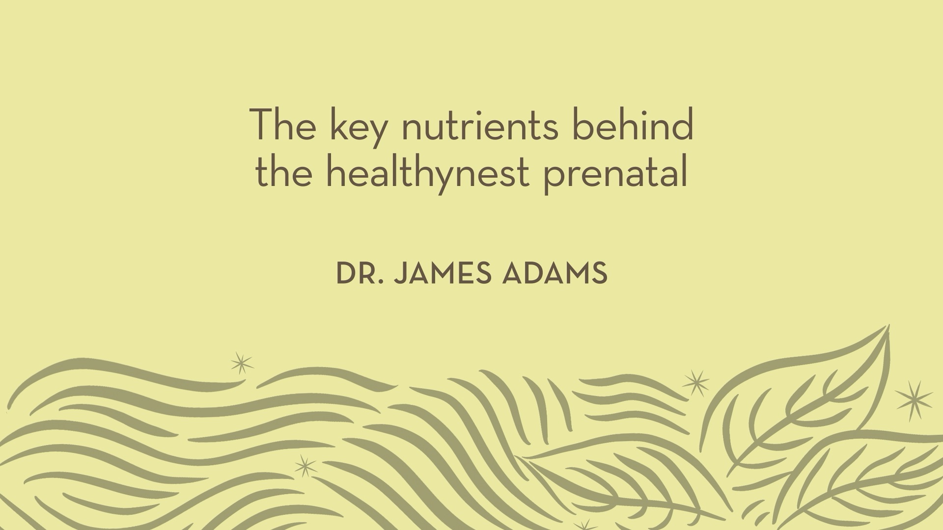 Dr. Adams | The key nutrients behind the healthynest prenatal