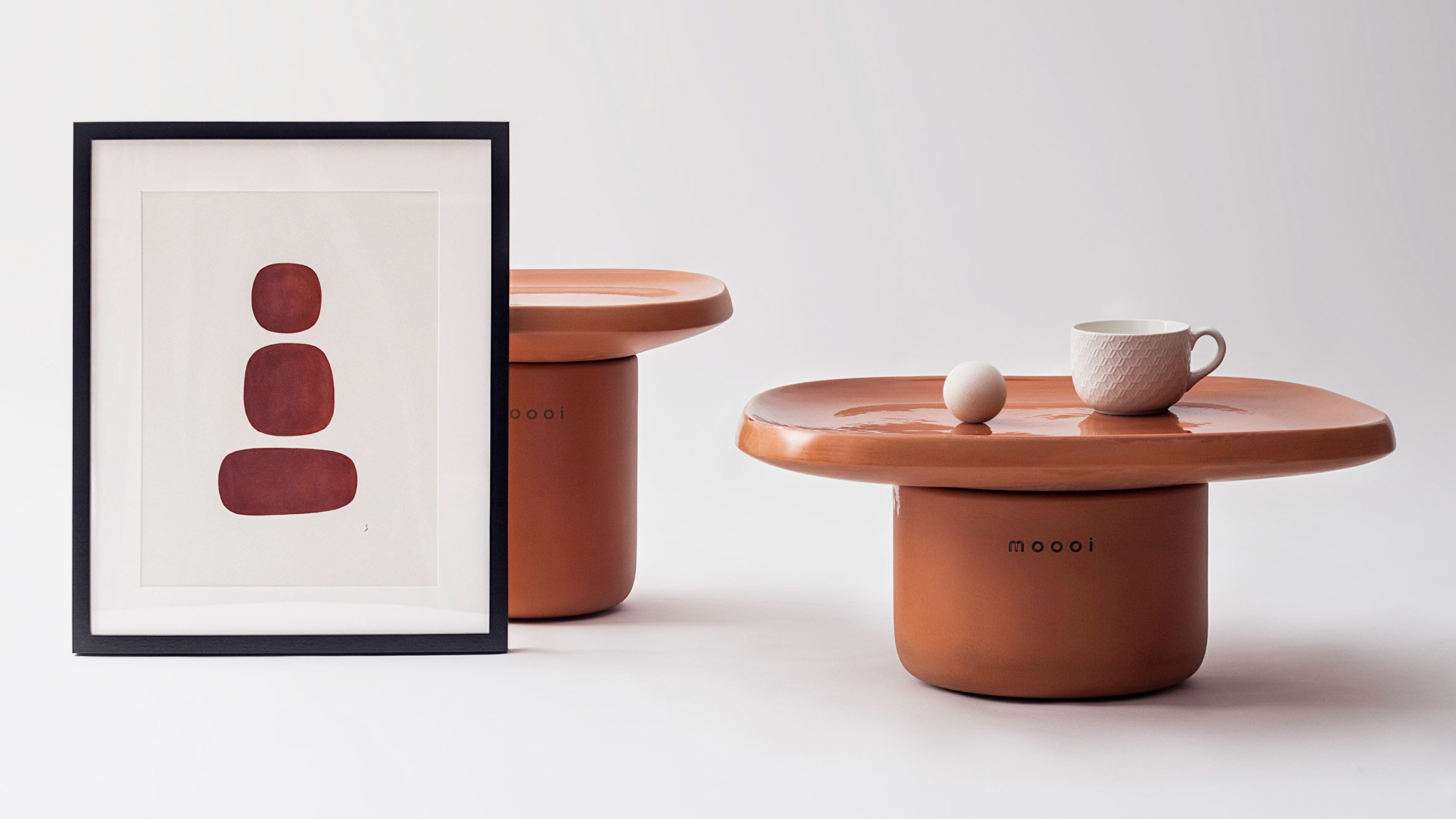 The Obon tables designed by Simone Bonanni for Moooi are inspired by the ancient beauty of terracotta. Photo c/o Moooi.