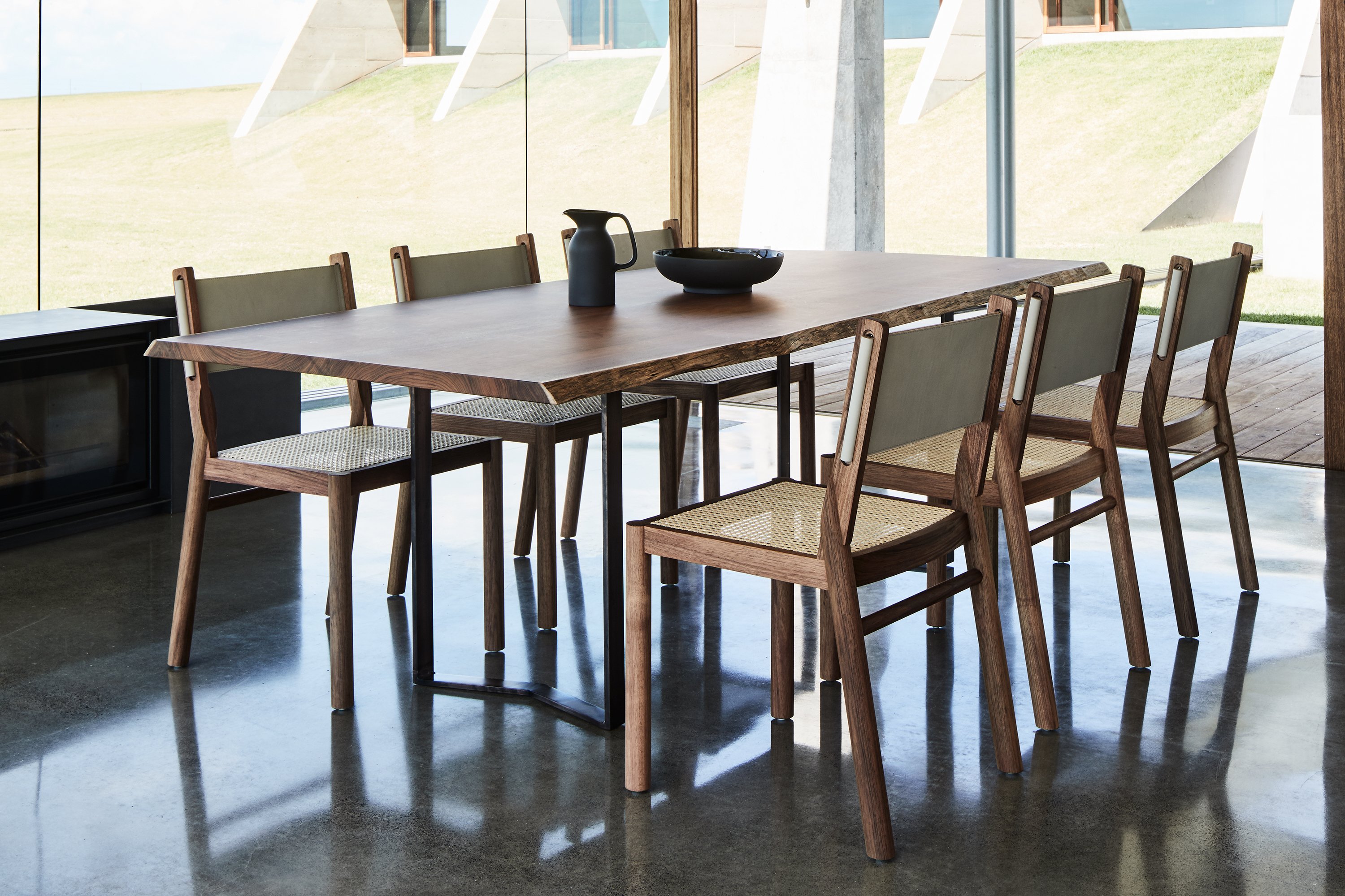 River Dining Table + Brooklyn Dining Chairs