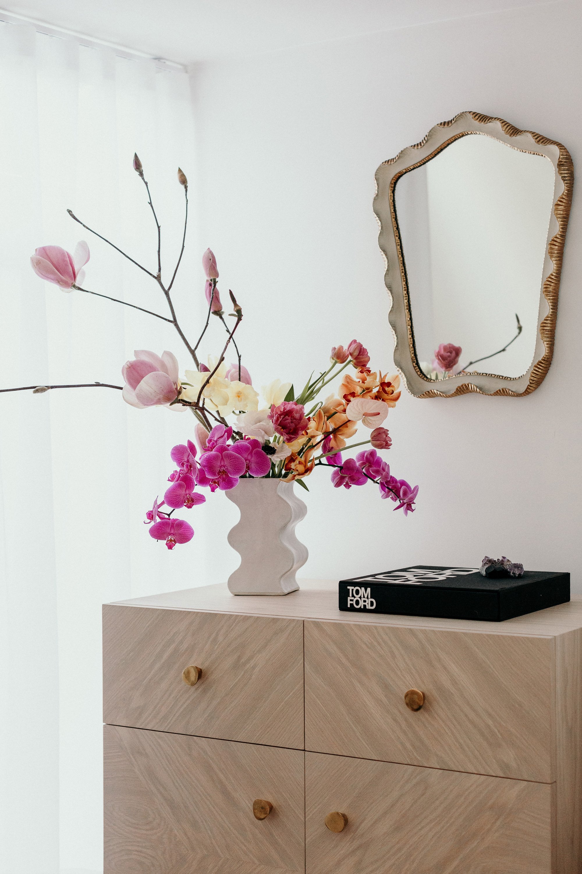 Noah Sideboard + Wave Vase in Oyster