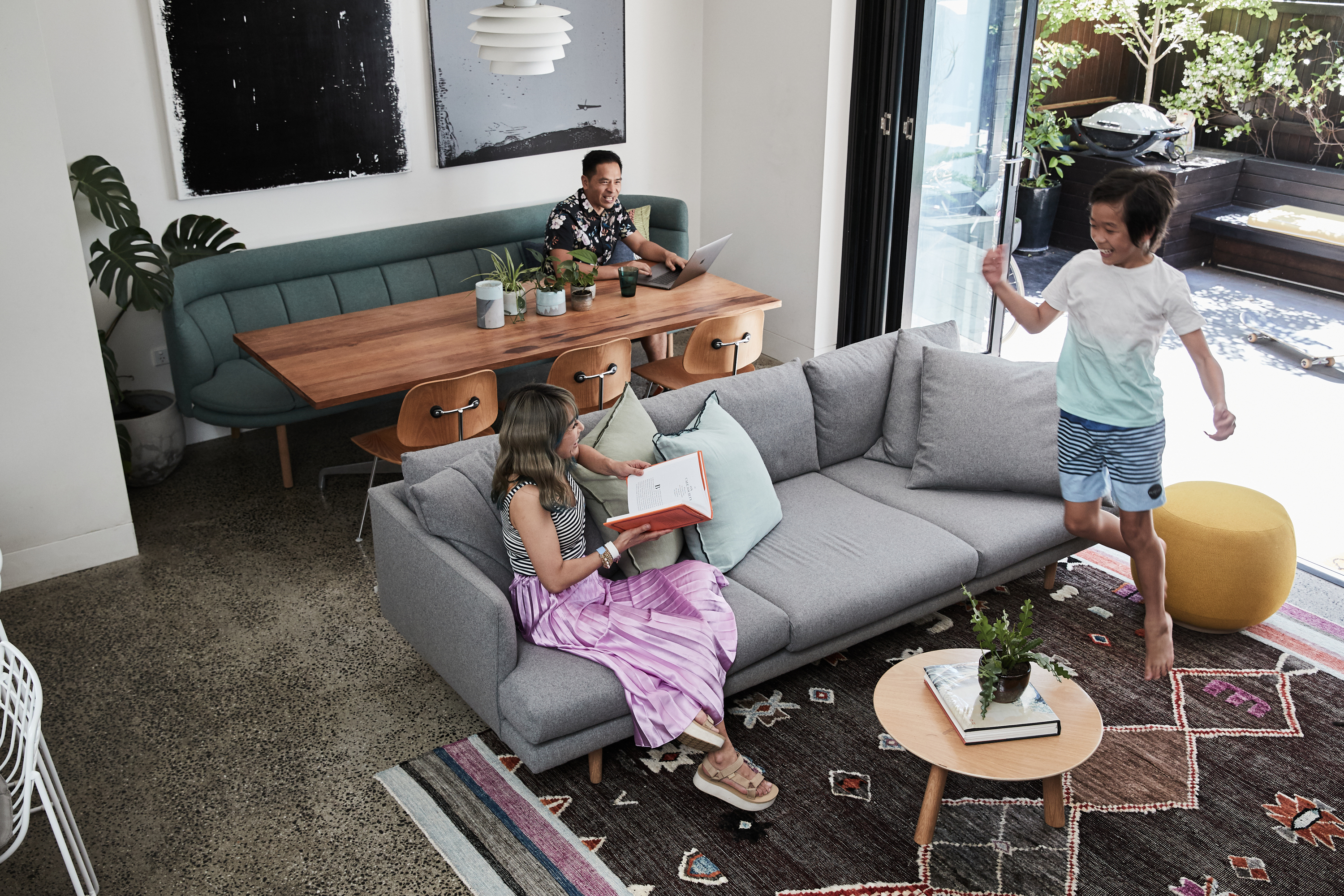 Franklin sofa (custom) + Nook sofa + Dari rug + Olba coffee table + Joy ottoman + Luca cushions
