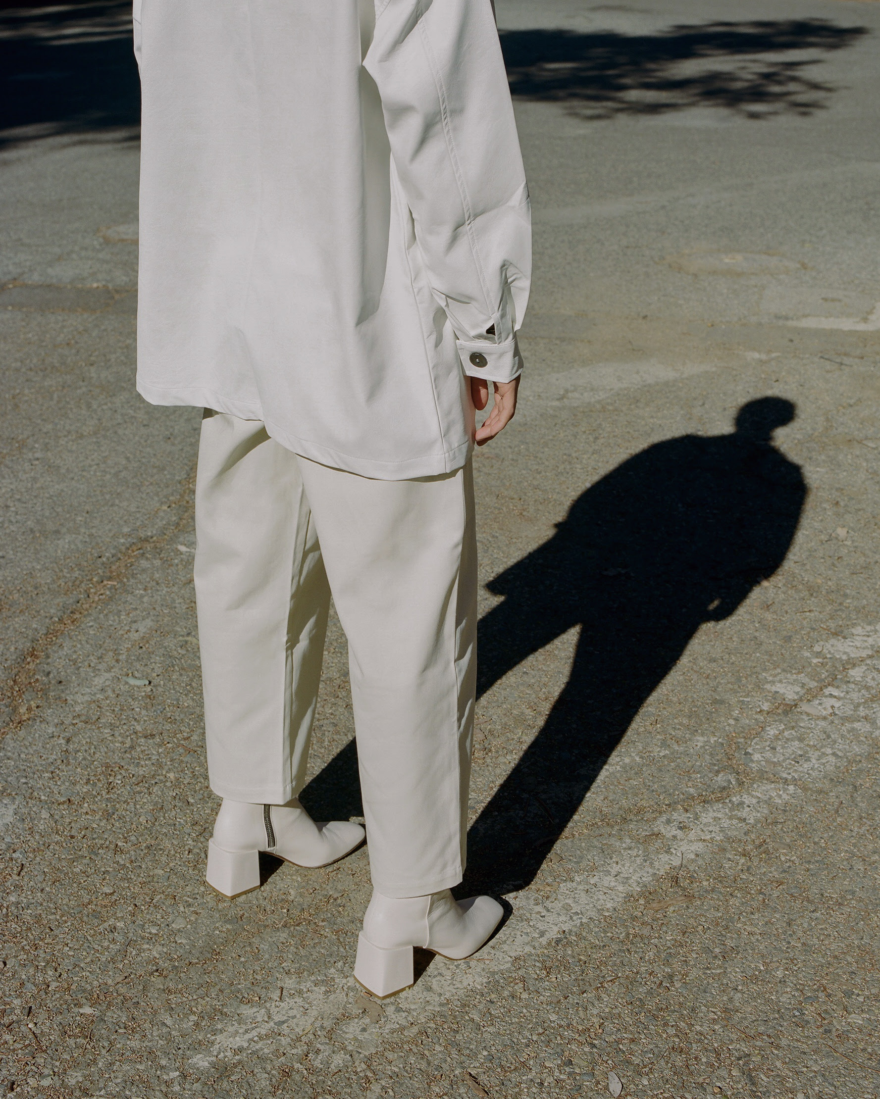block heel white boots
