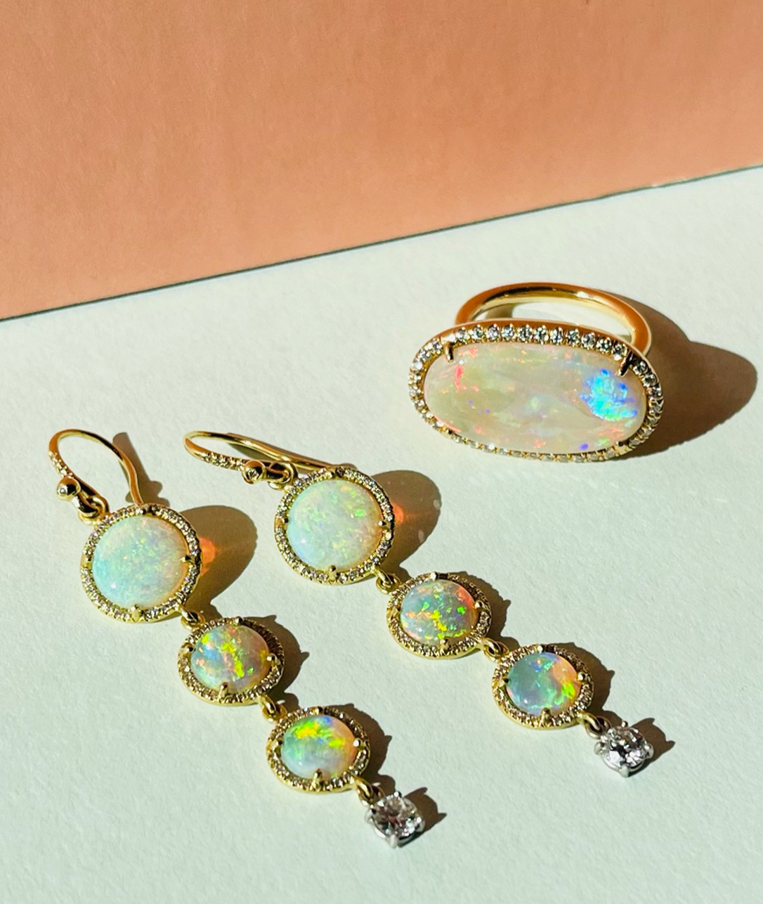 Gemstones in spectacular color combinations and cuts come together to tell a love story all their own.