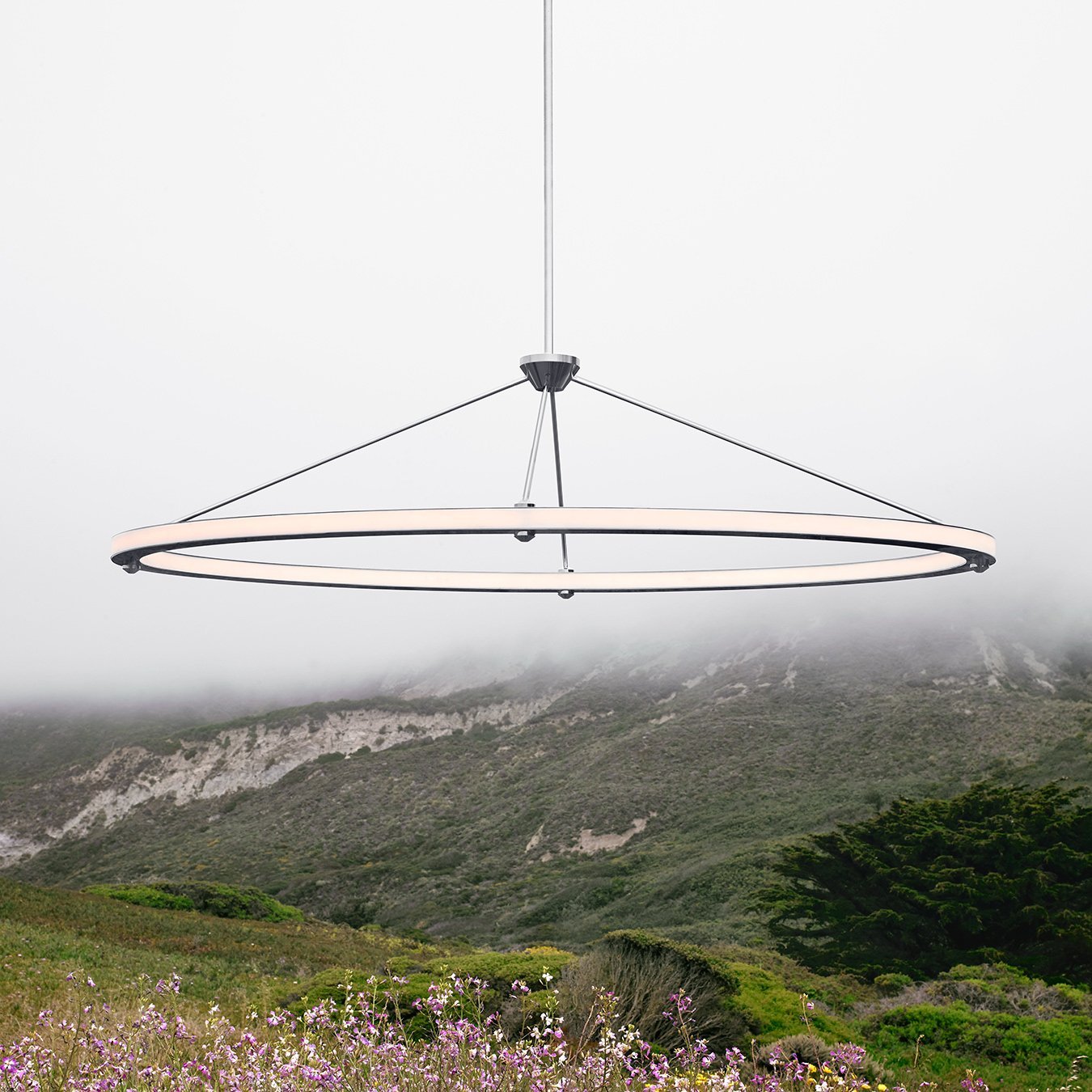 The Hola Circle Pendant designed by Paul Loebach for Roll & Hill. Photo c/o Roll & Hill. 