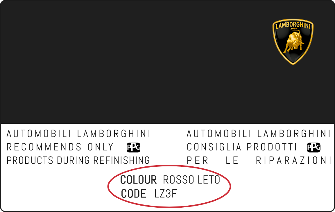 Color code image for Lamborghini