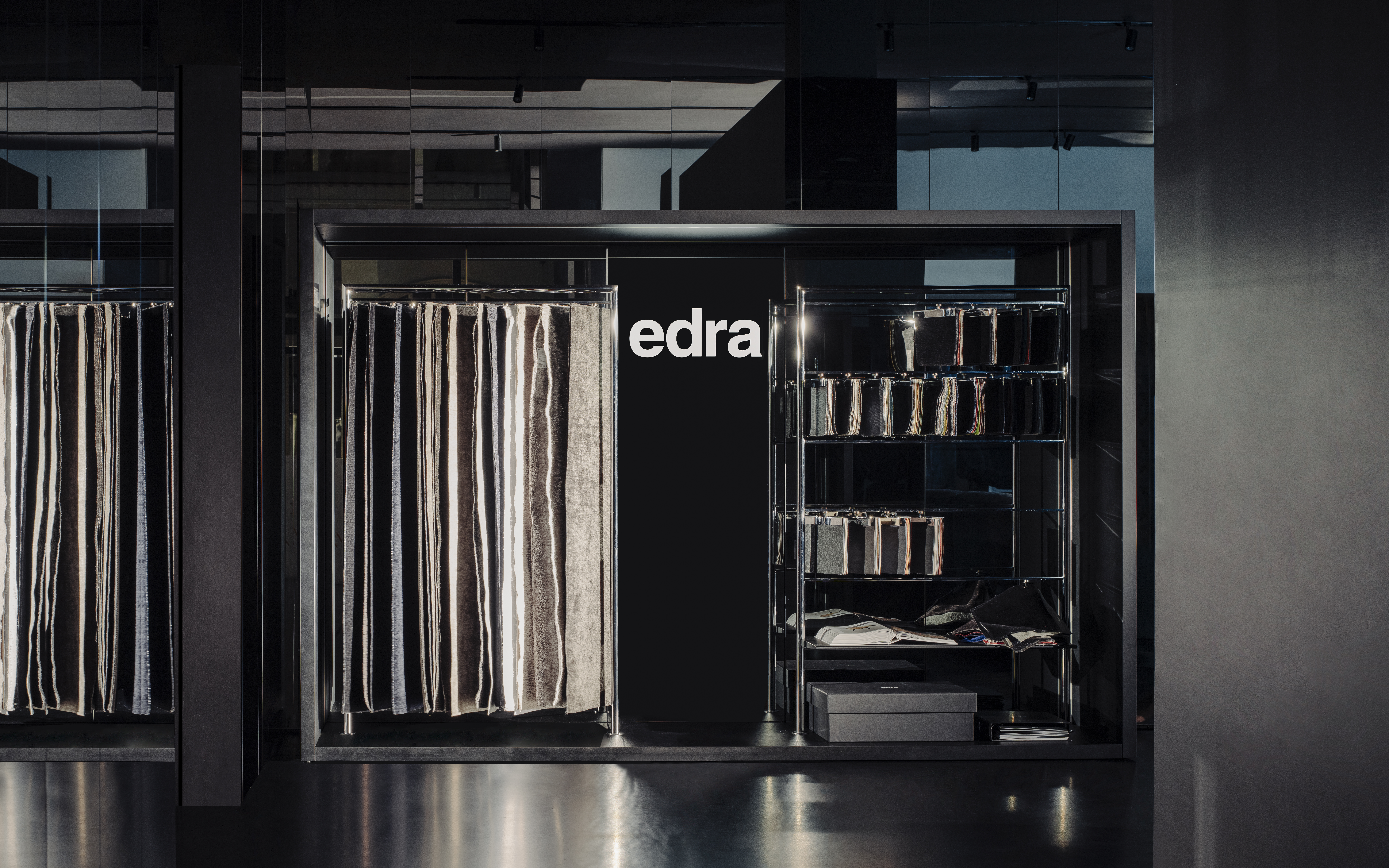 The Edra library of fabrics, each one specially developed to meet both comfort and function. Photo credit: Khoogj.