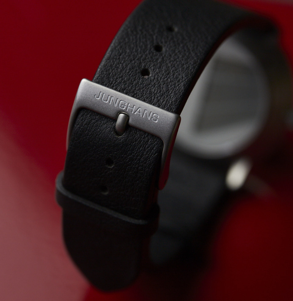 Max Bill Automatic Bauhaus Black leather strap