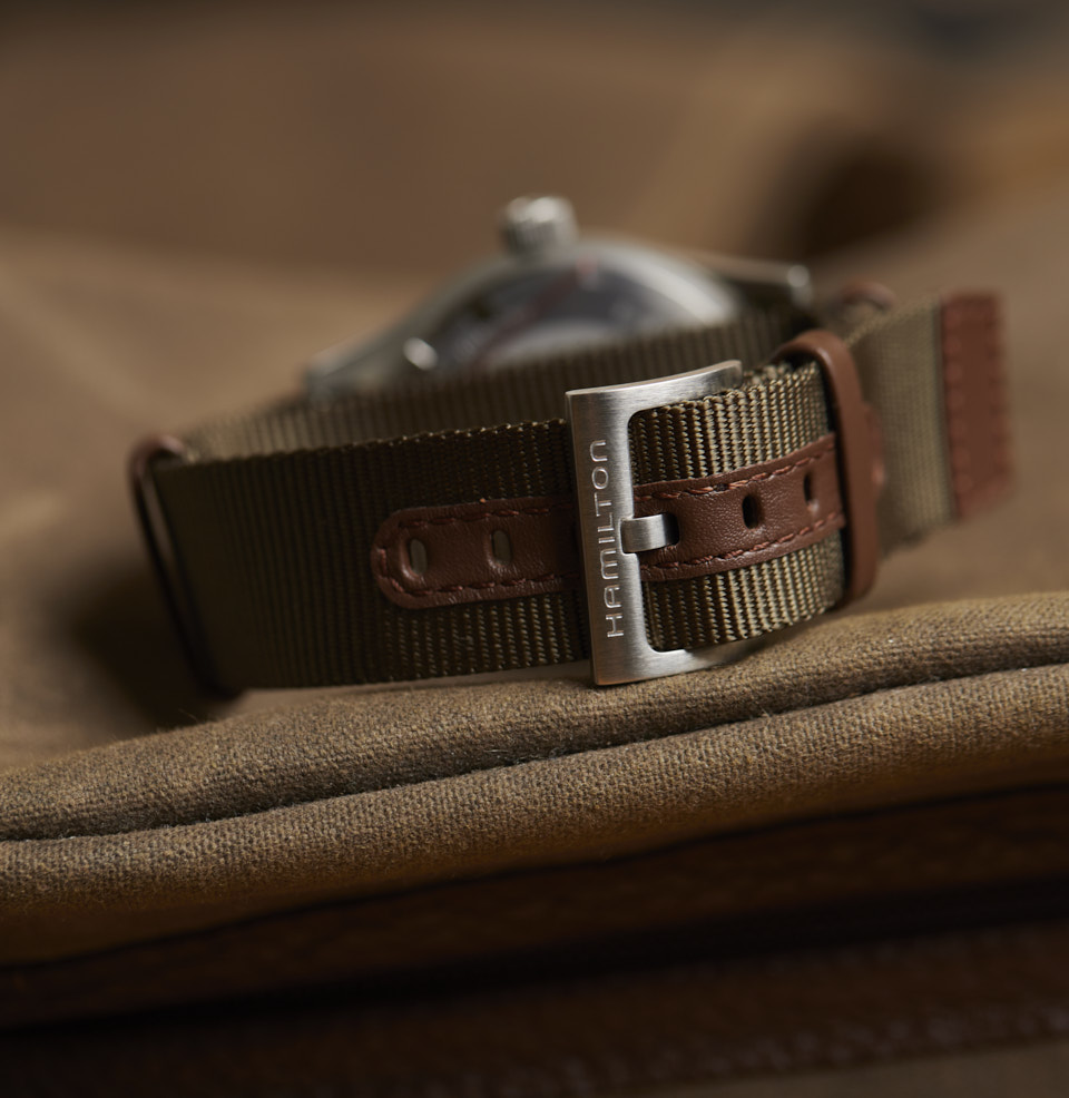 Khaki Field Mechanical 42mm Green Textile Strap