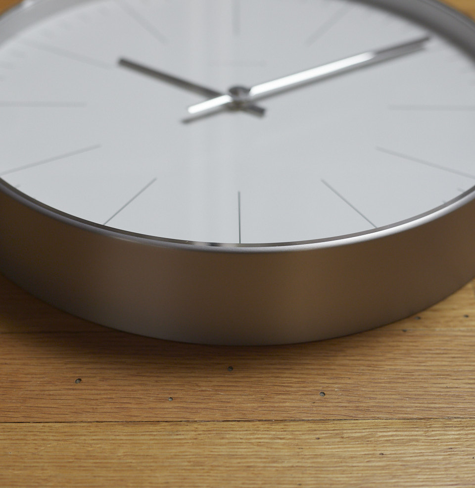 Max Bill 12 Inch Wall Clock Brushed Aluminum housing