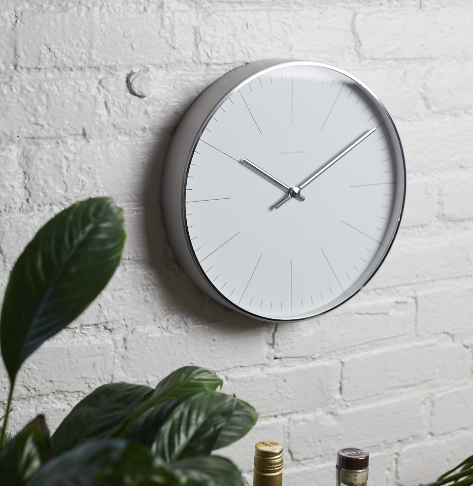 Max Bill 12 Inch Wall Clock Diamond polished rim