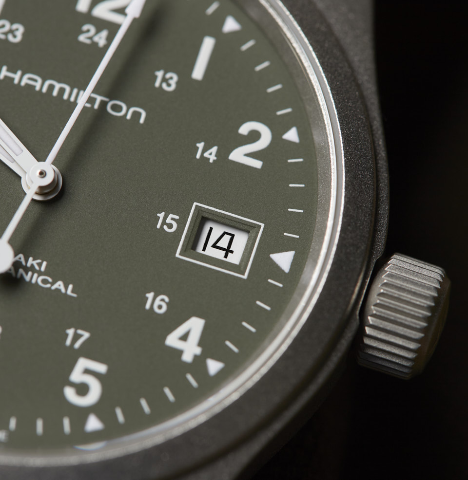 Khaki Field Mechanical Date Date at Three