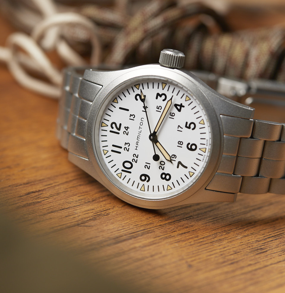 hamilton khaki field mechanical white dial