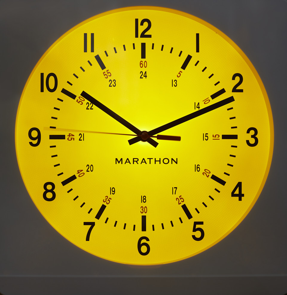 Studio Edition 12 Inch Wall Clock Auto, Optional Night Light