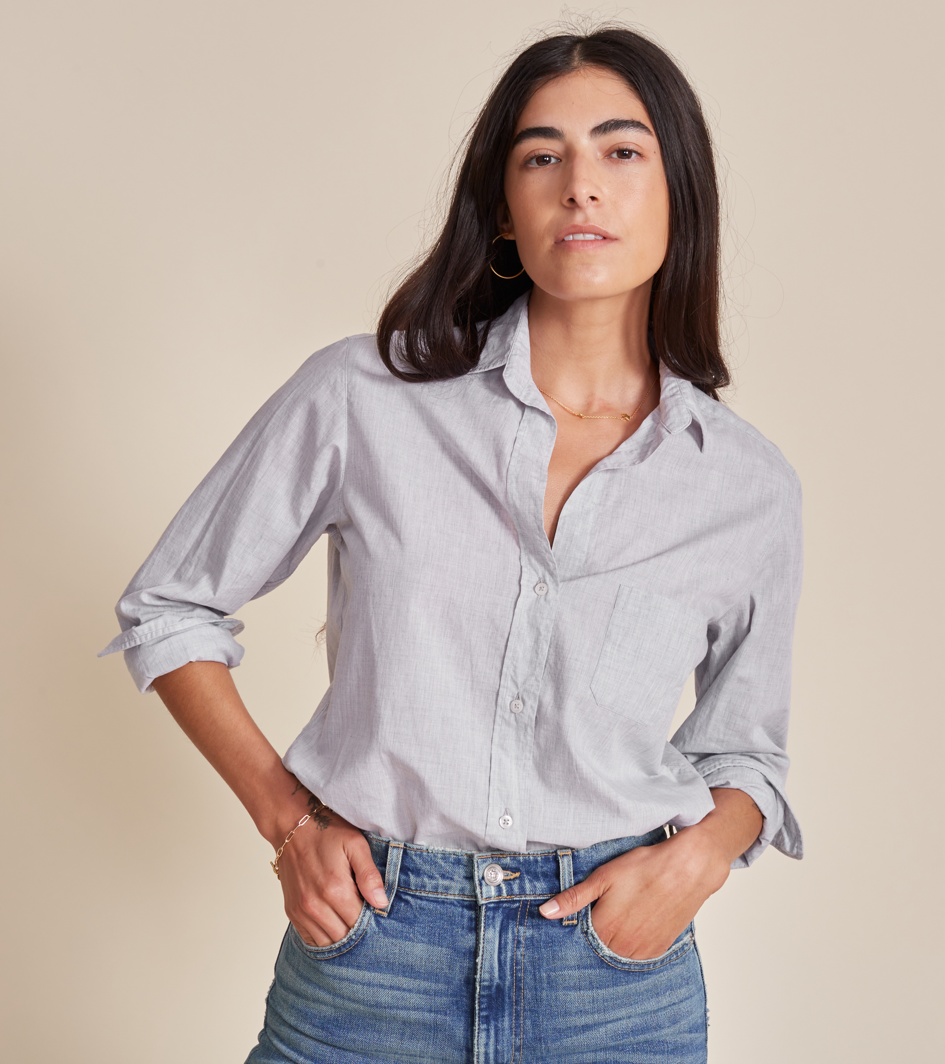 The Hero Gray Melange, Washed Cotton Final Sale view 1