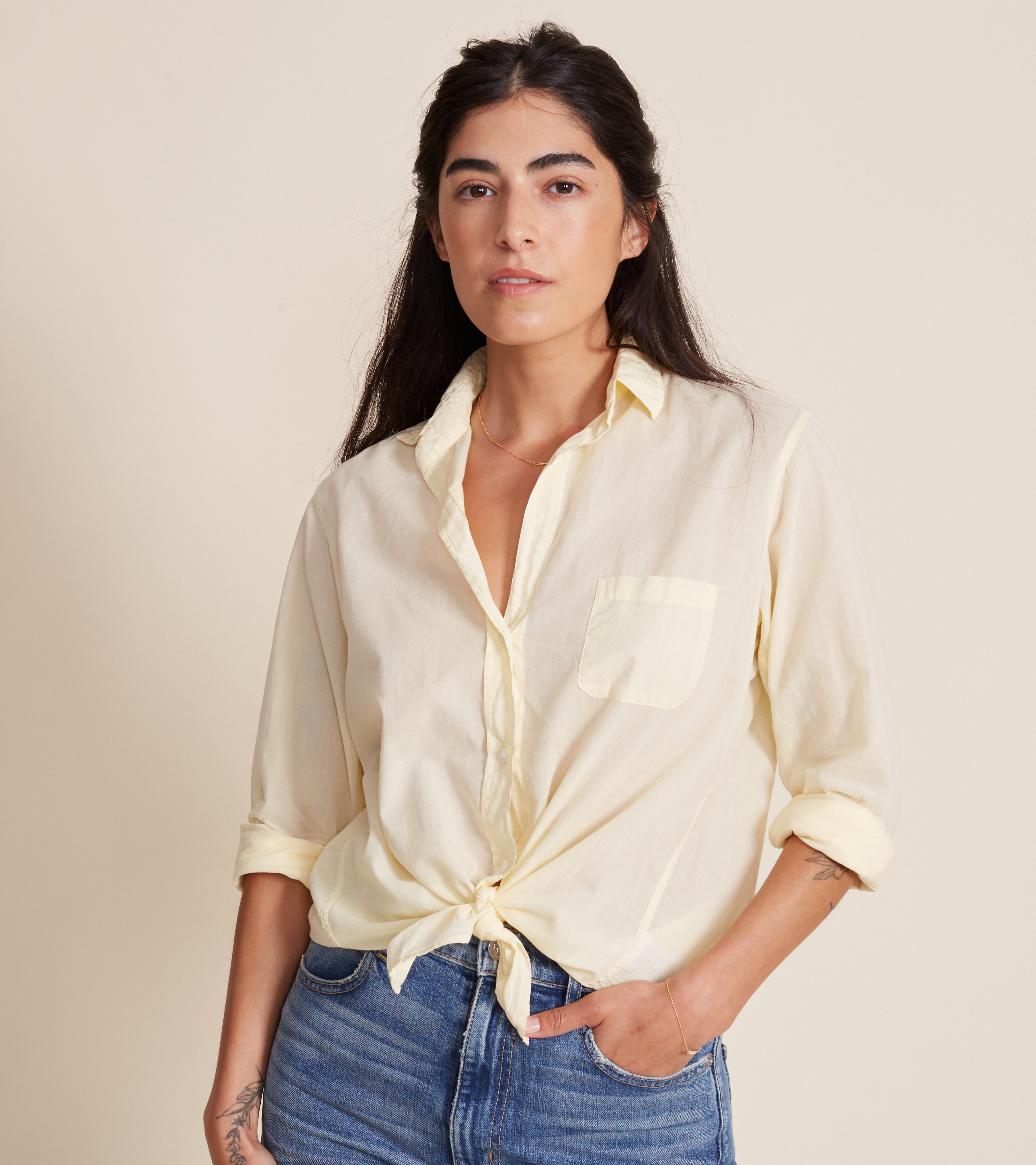 Image of The Hero Pale Yellow, Tissue Cotton Final Sale