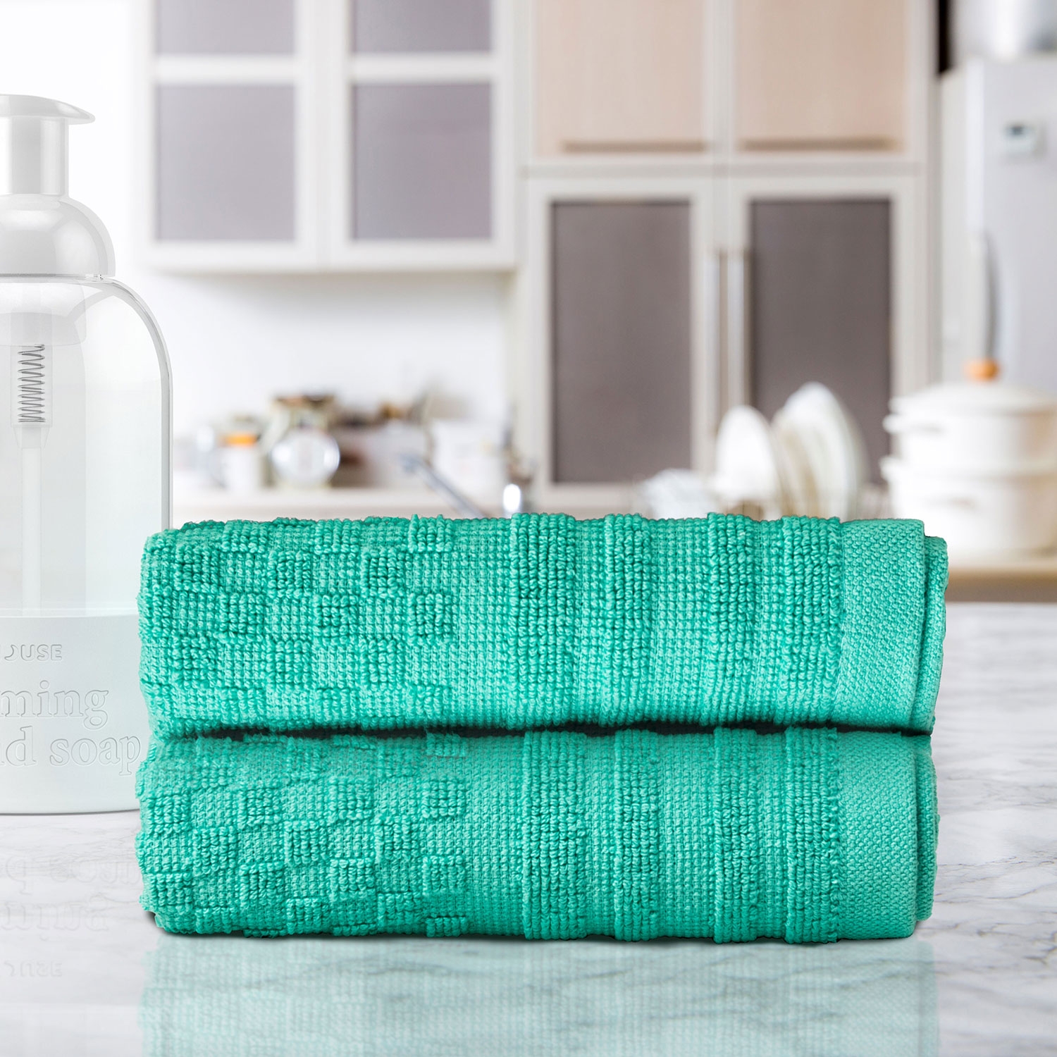 Freshee Kitchen Towel and Dishcloth Set with Antimicrobial