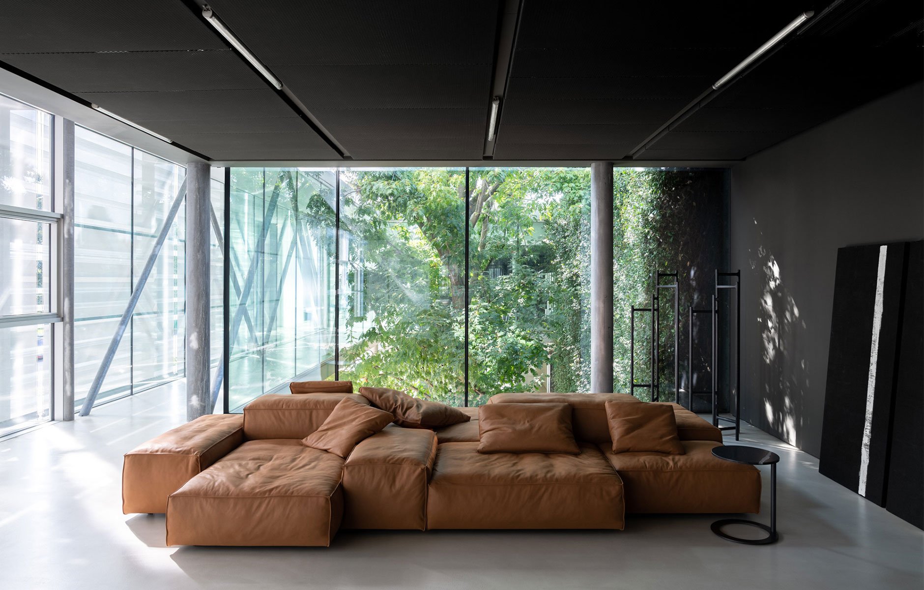 Living Divani headquarters at Anzano del Parco, featuring Extrasoft sofa by Piero Lissoni. Photo c/o Living Divani. 