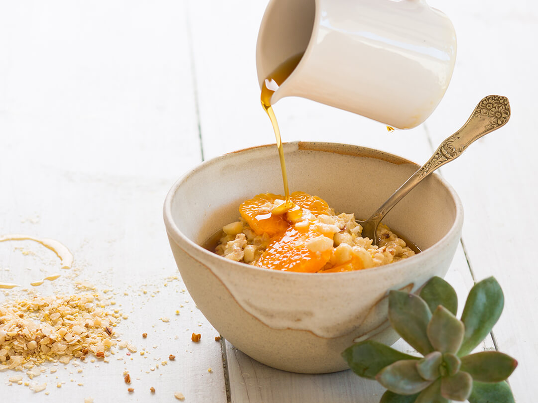 Gluten Free Porridge with Mandarin & Macadamias