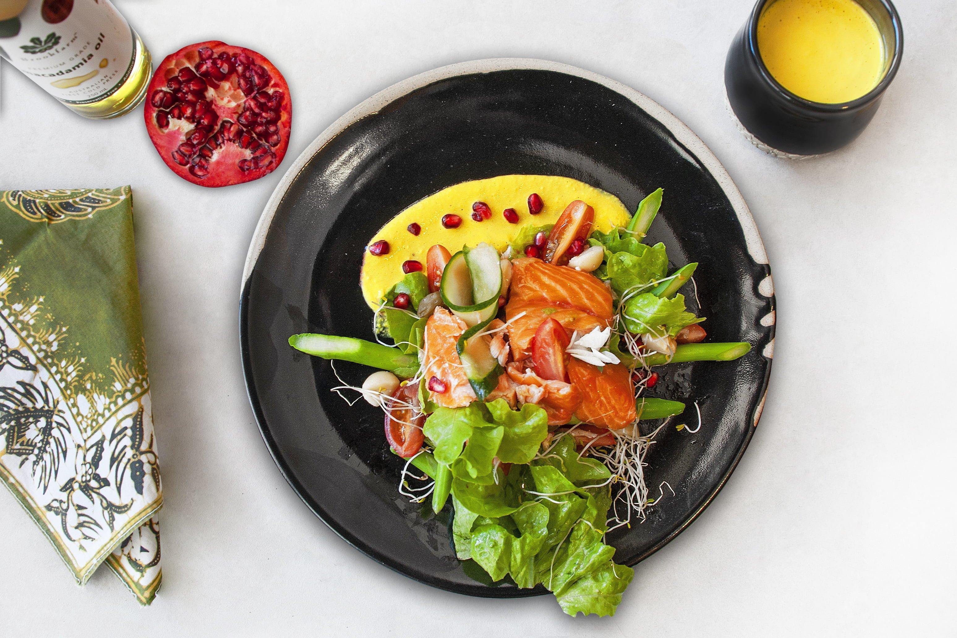 Trout Salad with Turmeric & Premium Macadamia Oil Dressing