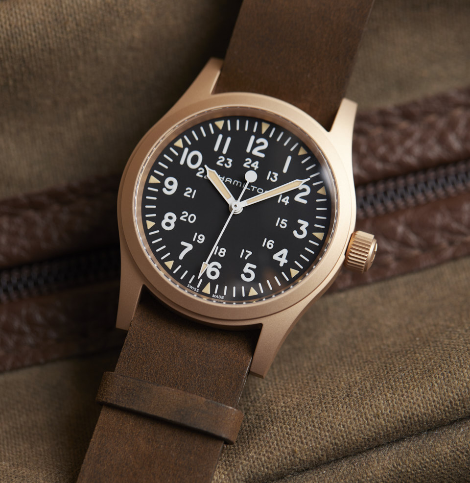 hamilton bronze khaki field mechanical