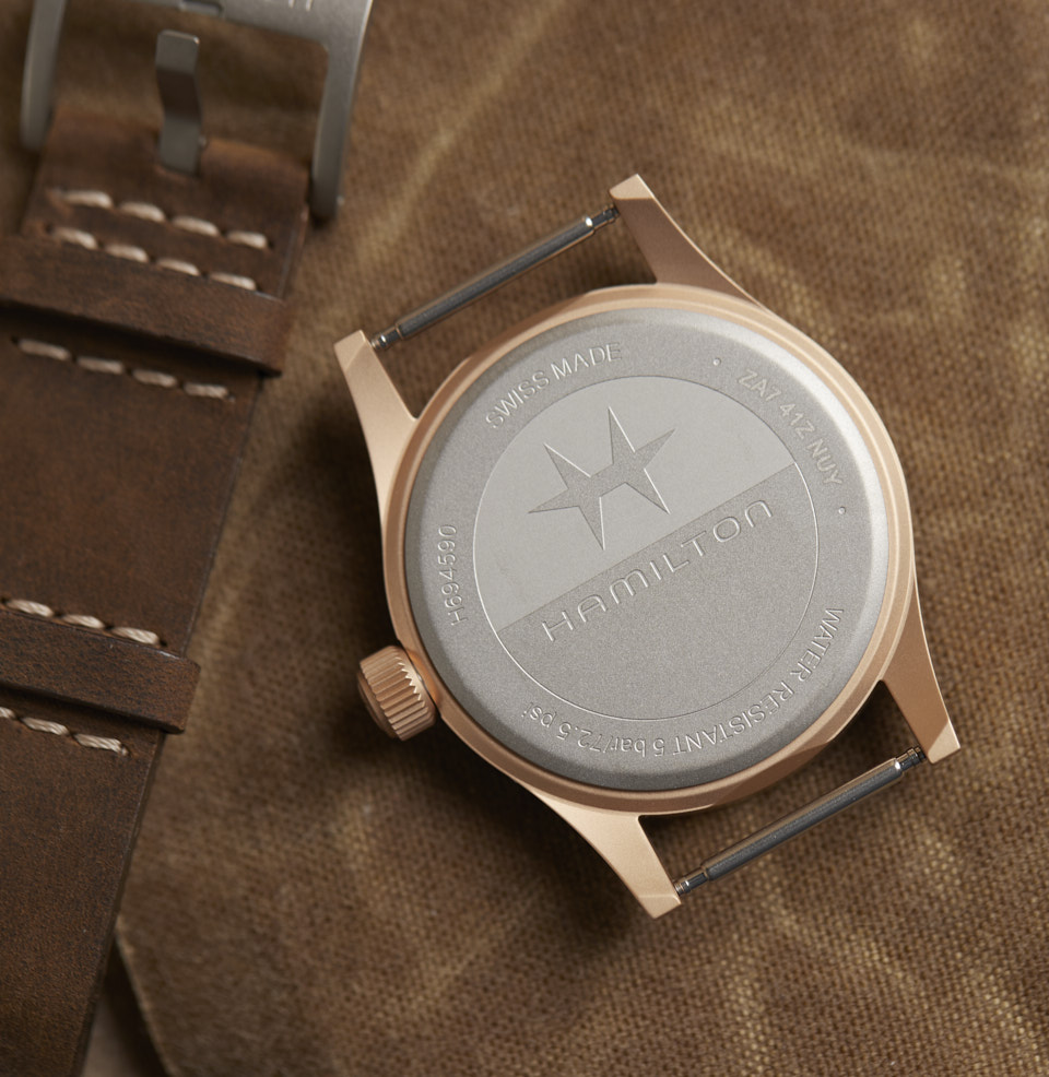 Khaki Field Mechanical 38mm Bronze Titanium Caseback