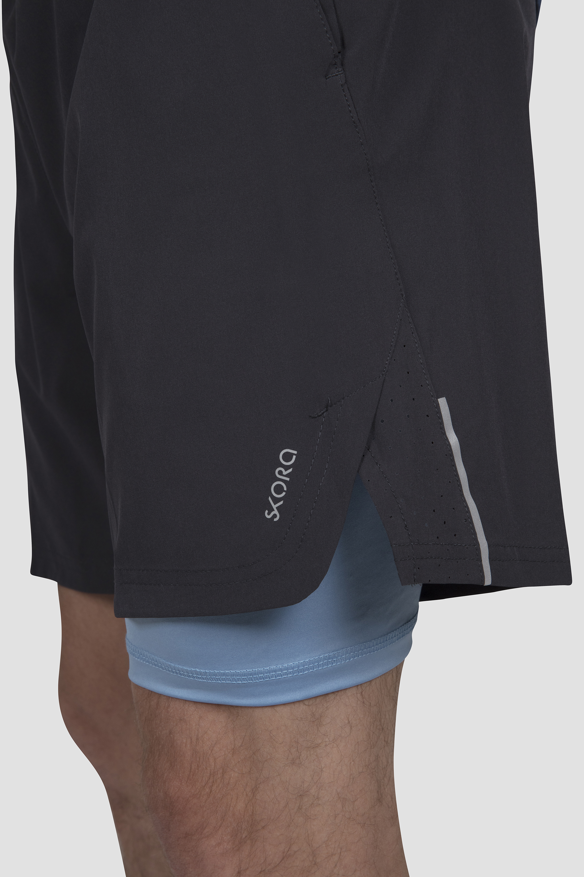 SKORA 7" Men's Athletic Woven Stretch Shorts with Built-In-Compression New Rare 