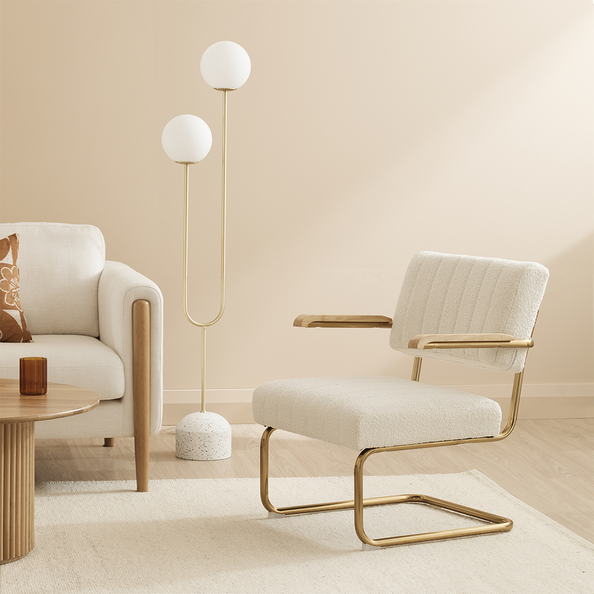White / Brushed Gold