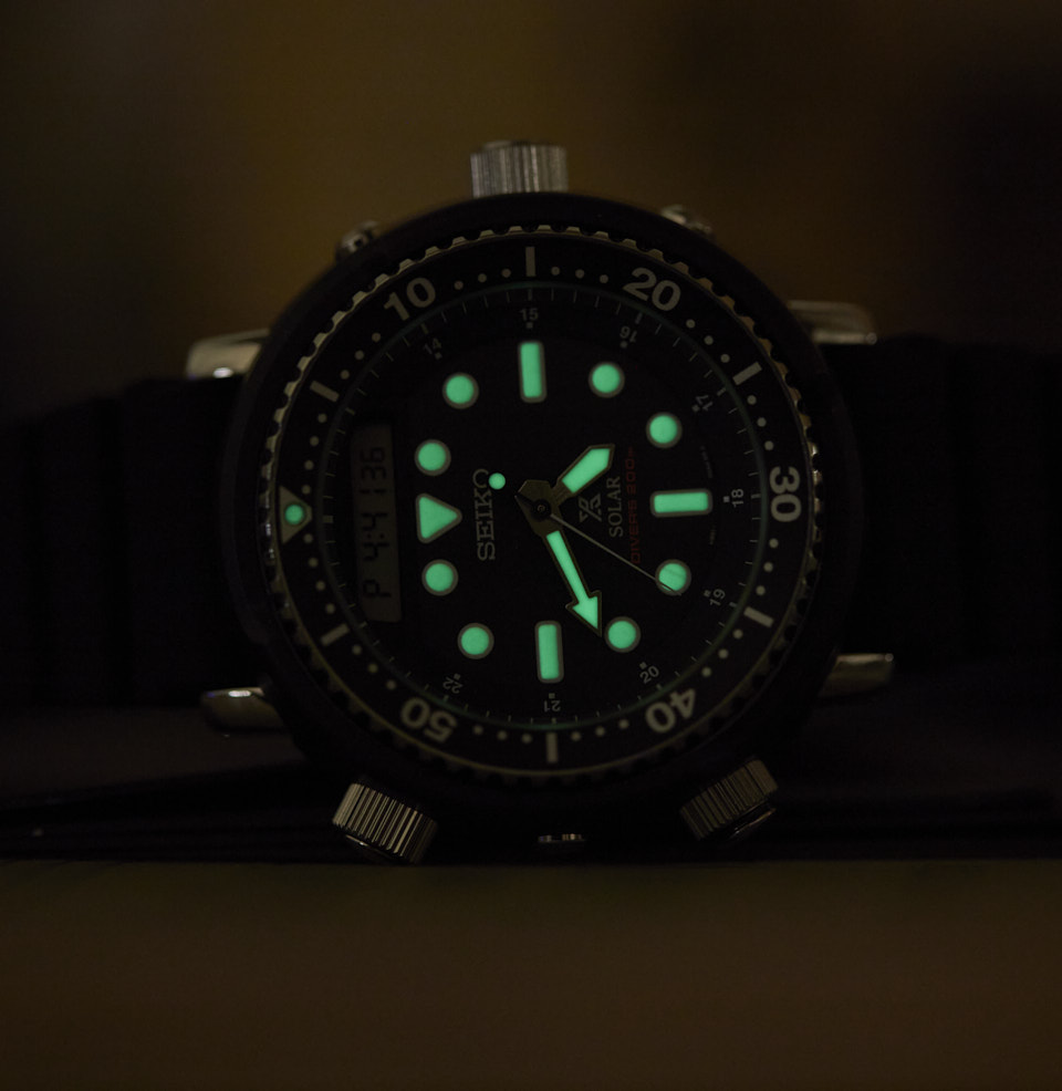 Prospex Ana-Digi Solar Diver BRIGHT SEIKO LUMIBRITE LUME