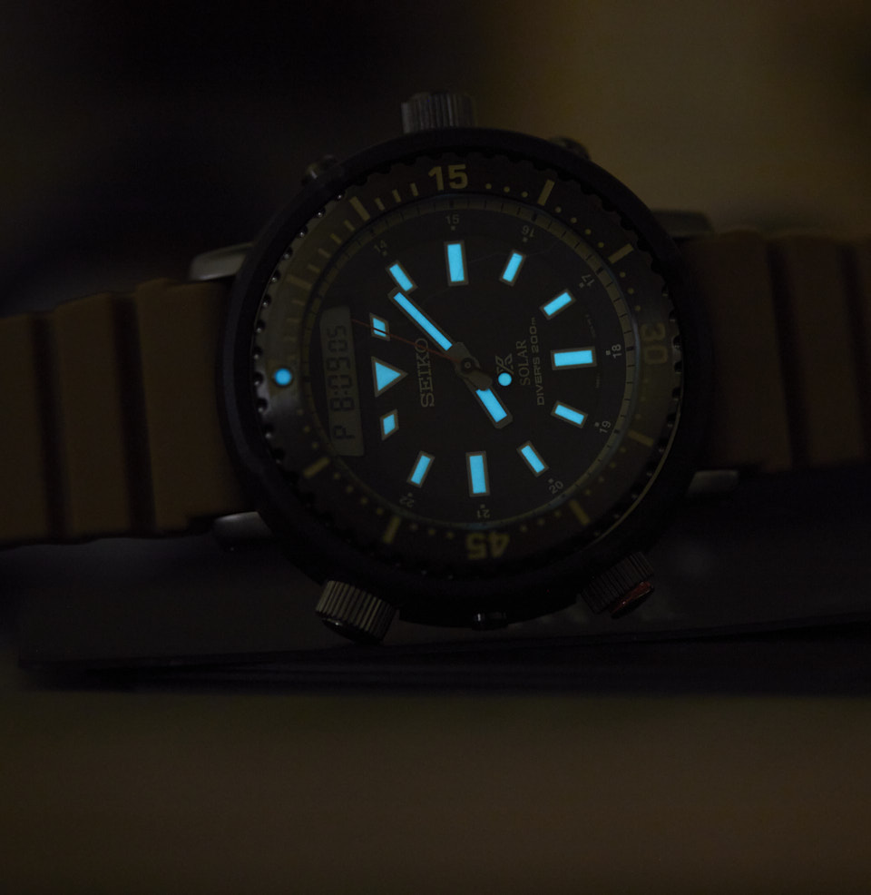 Prospex Ana-Digi Solar Diver BRIGHT SEIKO LUMIBRITE LUME