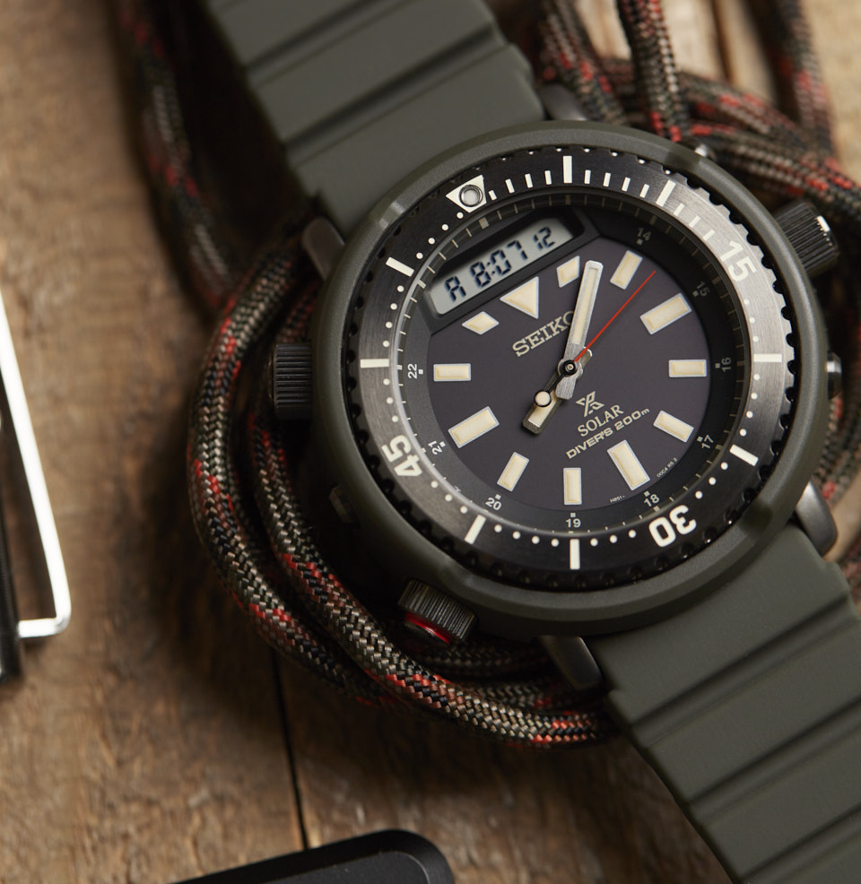 Prospex Ana-Digi Solar Diver BOLD DIAL WITH DARK GREEN ACCENTS