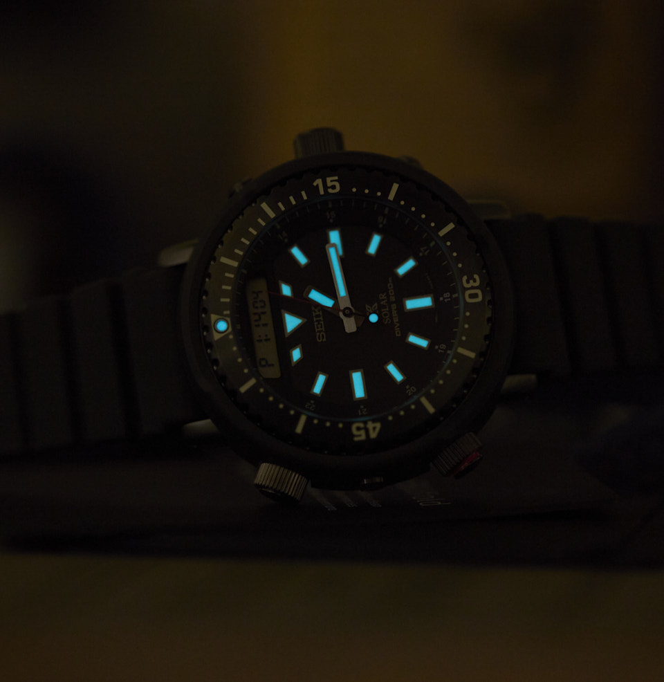 Prospex Ana-Digi Solar Diver BRIGHT SEIKO LUMIBRITE LUME