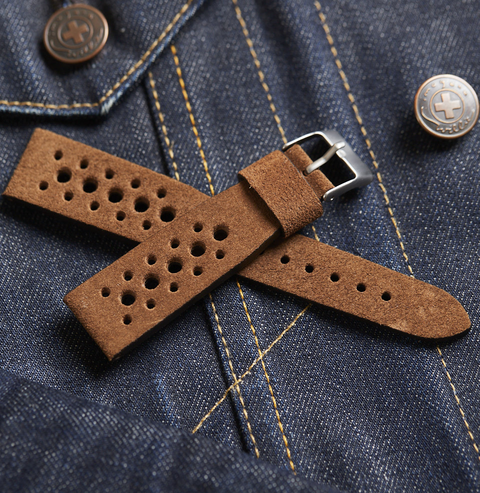 Roadster Strap Caramel Brown Suede