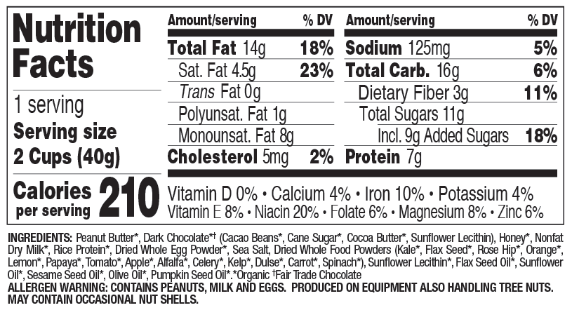 Dark Chocolate with Sea Salt nutritional information