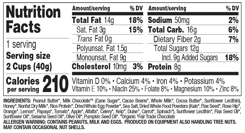 Milk Chocolate nutritional information