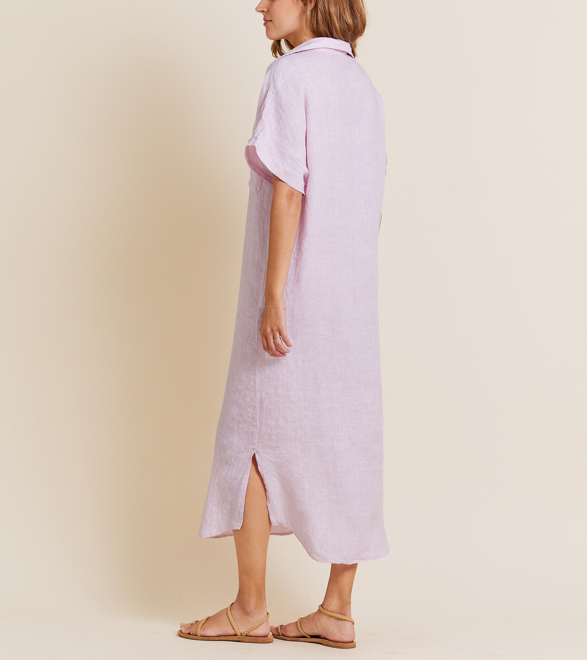 The Artist Full Length Dress Peony, Tumbled Linen Sale view 1