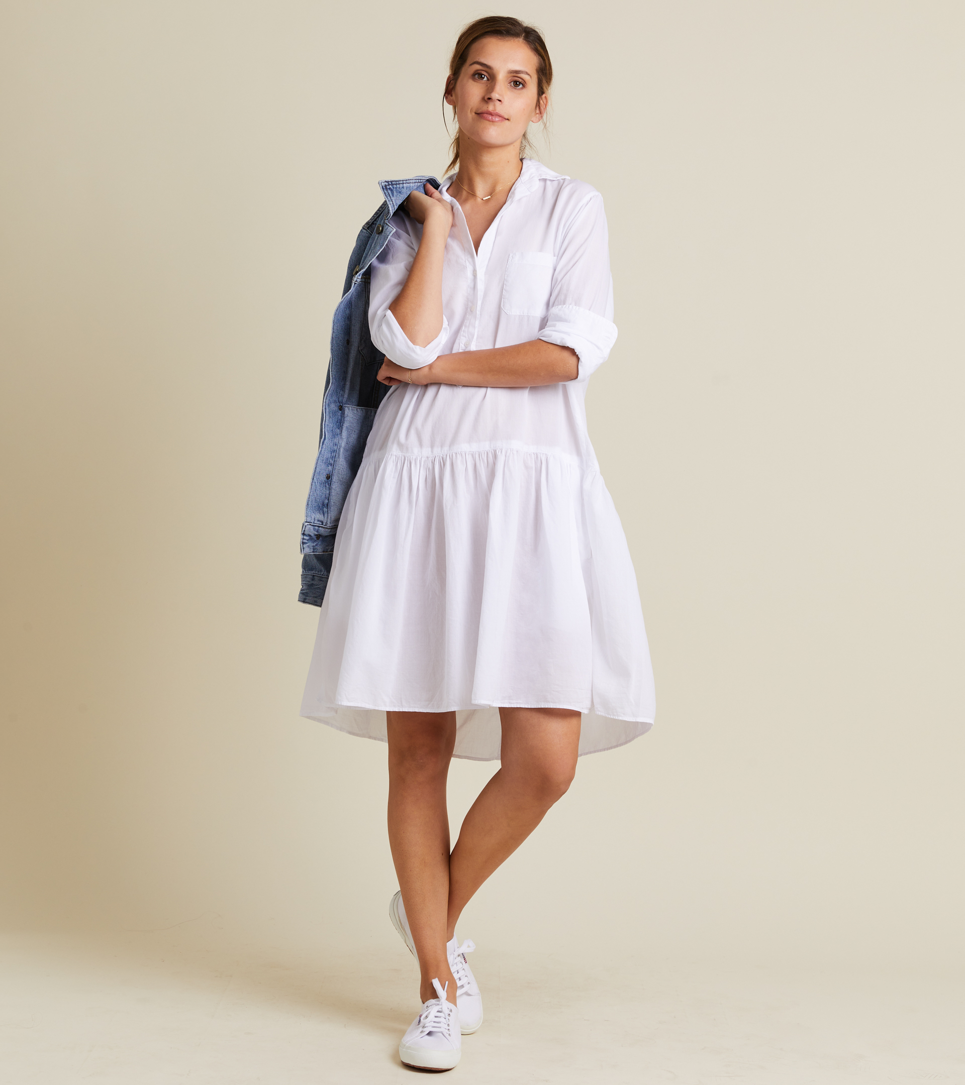 The Changemaker Dress White, Tissue Cotton Final Sale view 1