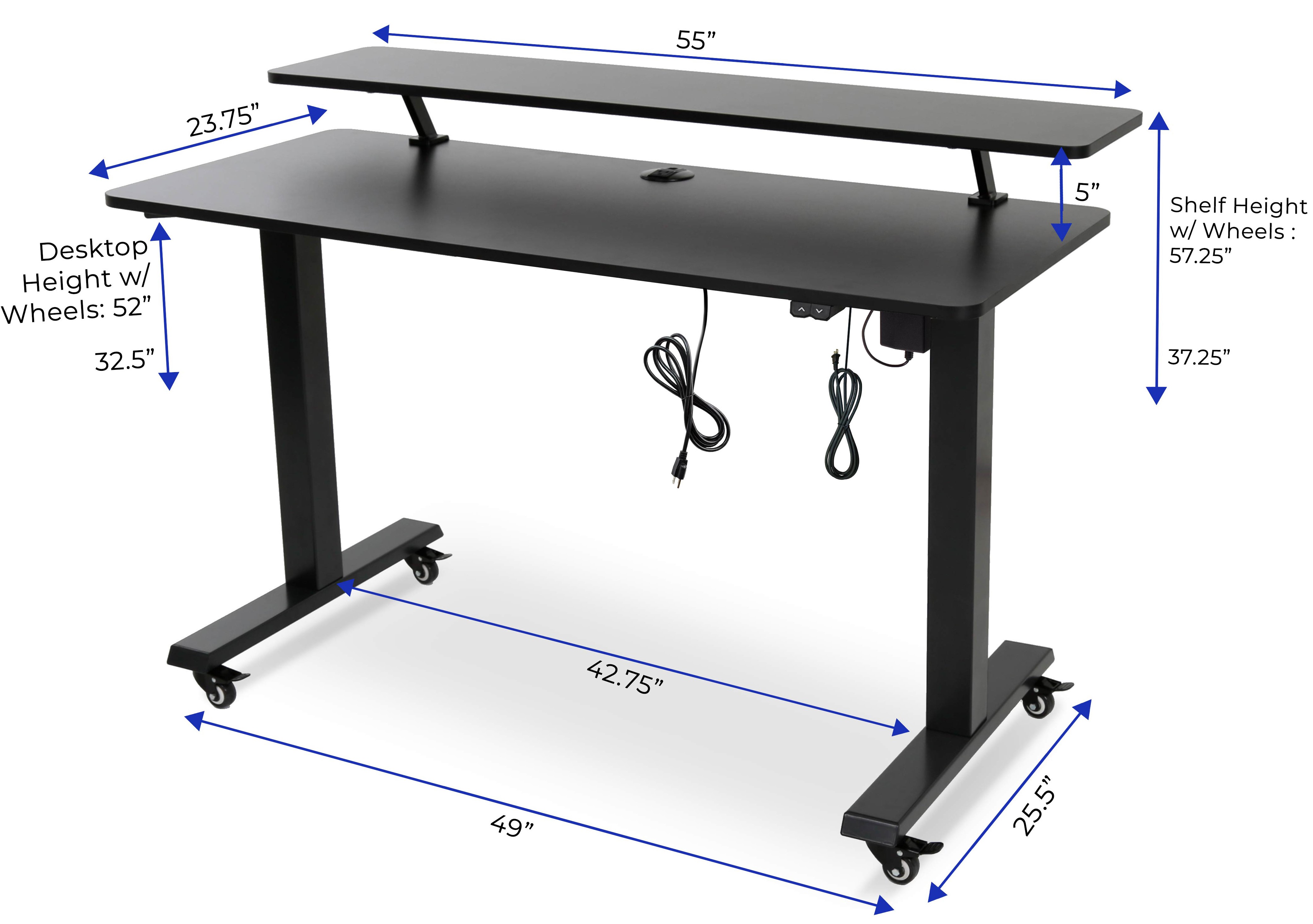 LIKEIN Height Adjustable Electric Standing Desk with Free
