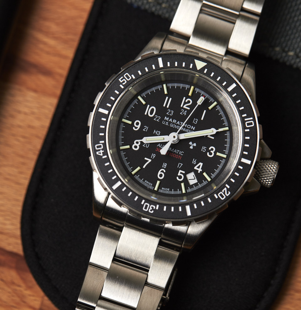 Large Diver's Automatic (GSAR Auto) BOLD AND LEGIBLE DIAL  in Black