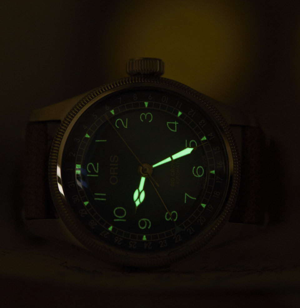 Big Crown X Cervo Volante Lume on dial and hands