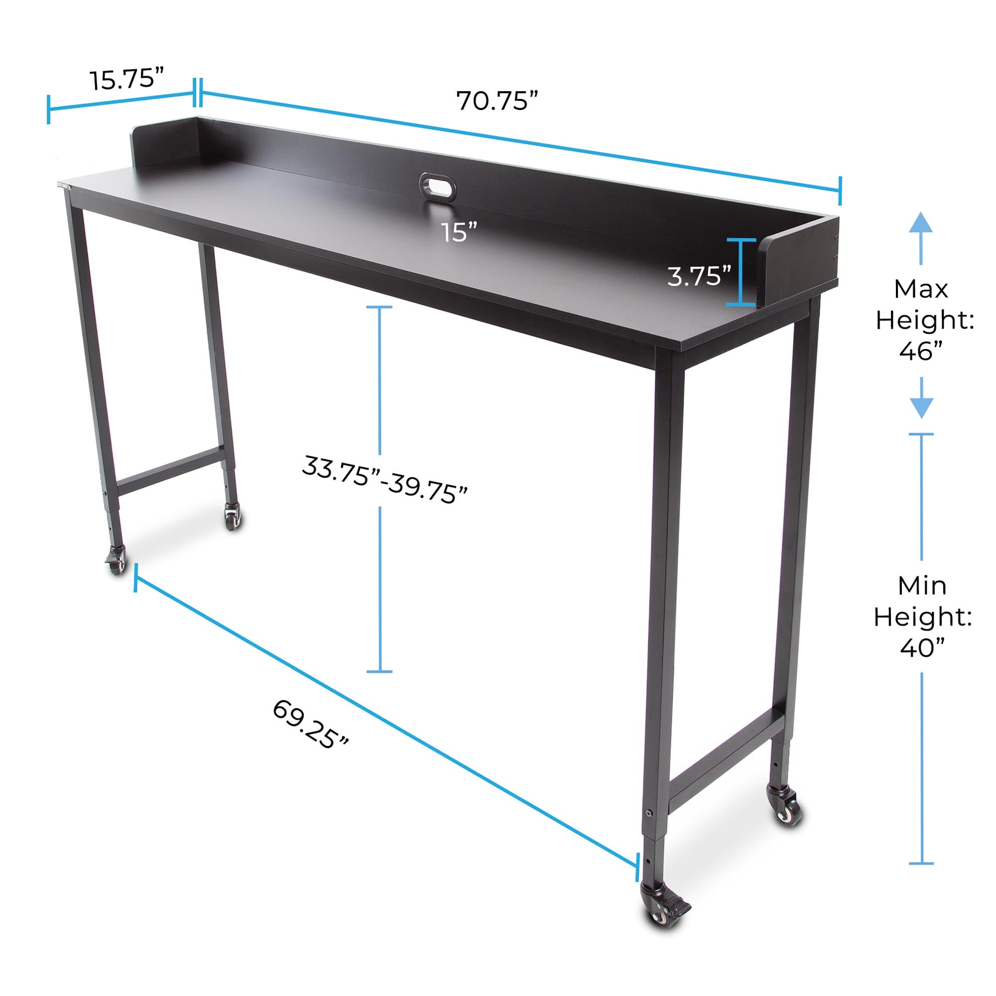 Standing Desk Joy Rolling Overbed Table for Queen/Full Beds Stand Steady
