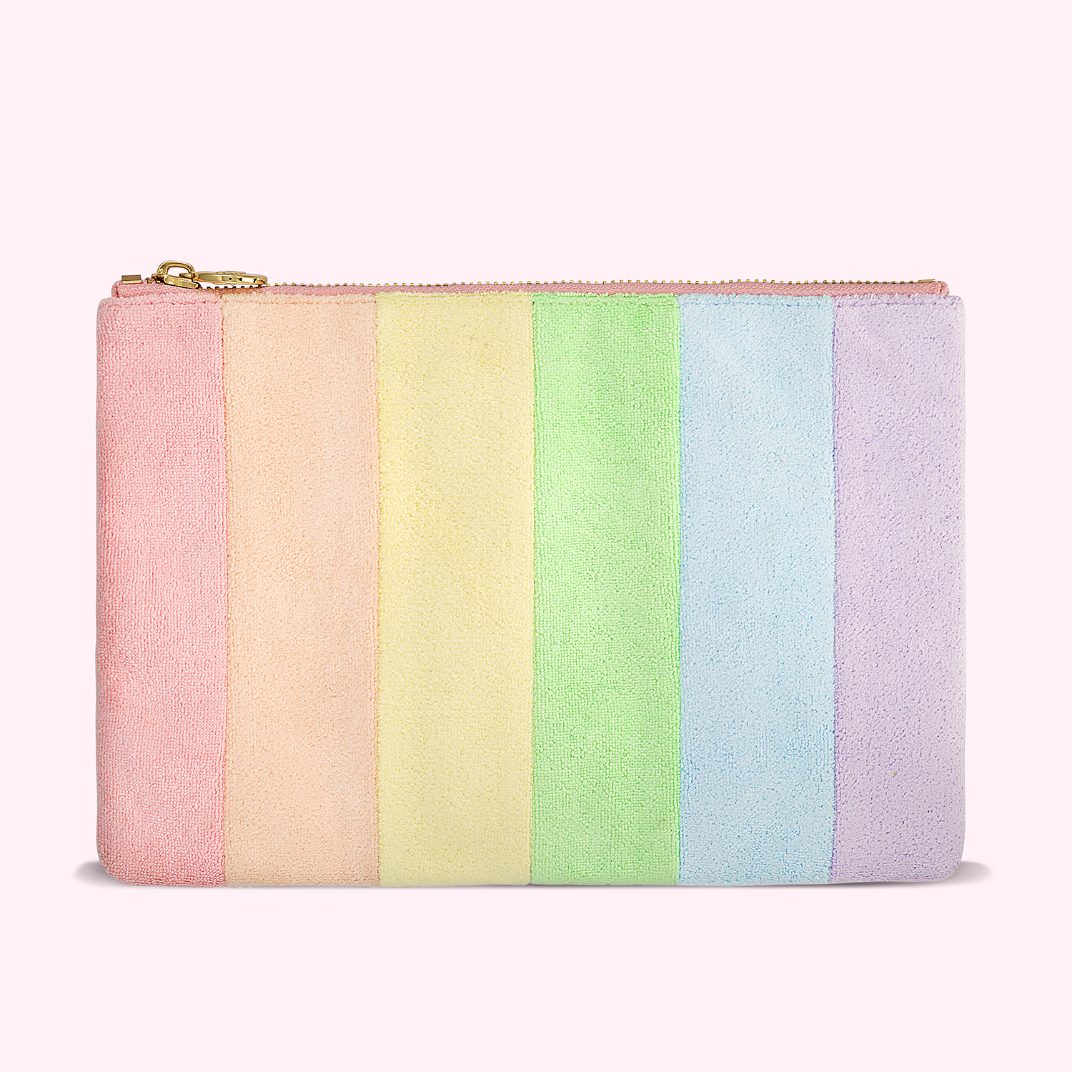 Rainbow Terry Flat Pouch  Personalized Pouch - Stoney Clover Lane