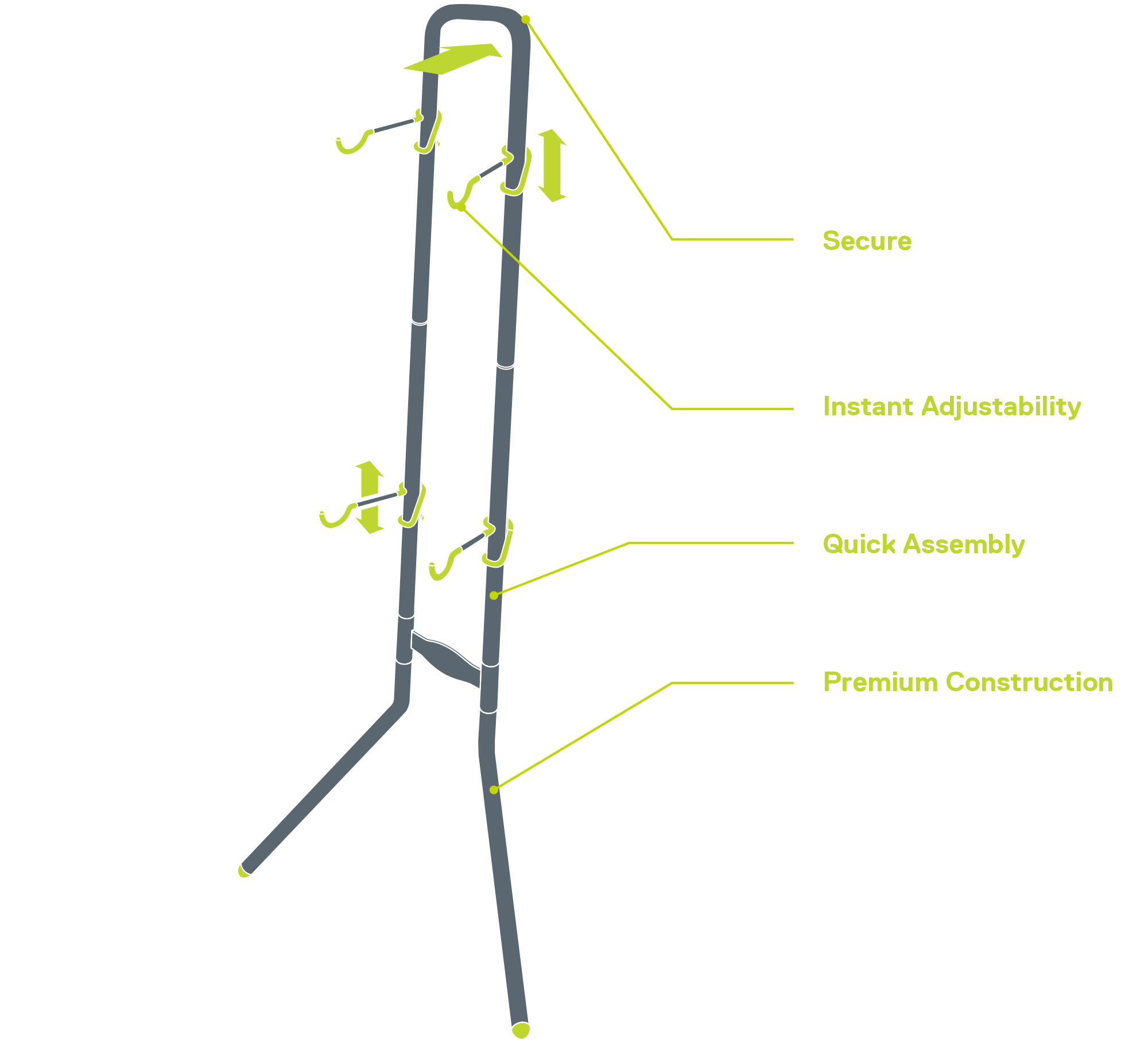 Two Bike Rugged Gravity Stand diagram 