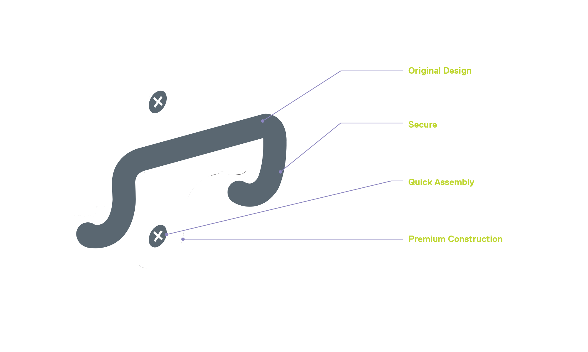 Wide Hook Utility Holder diagram 
