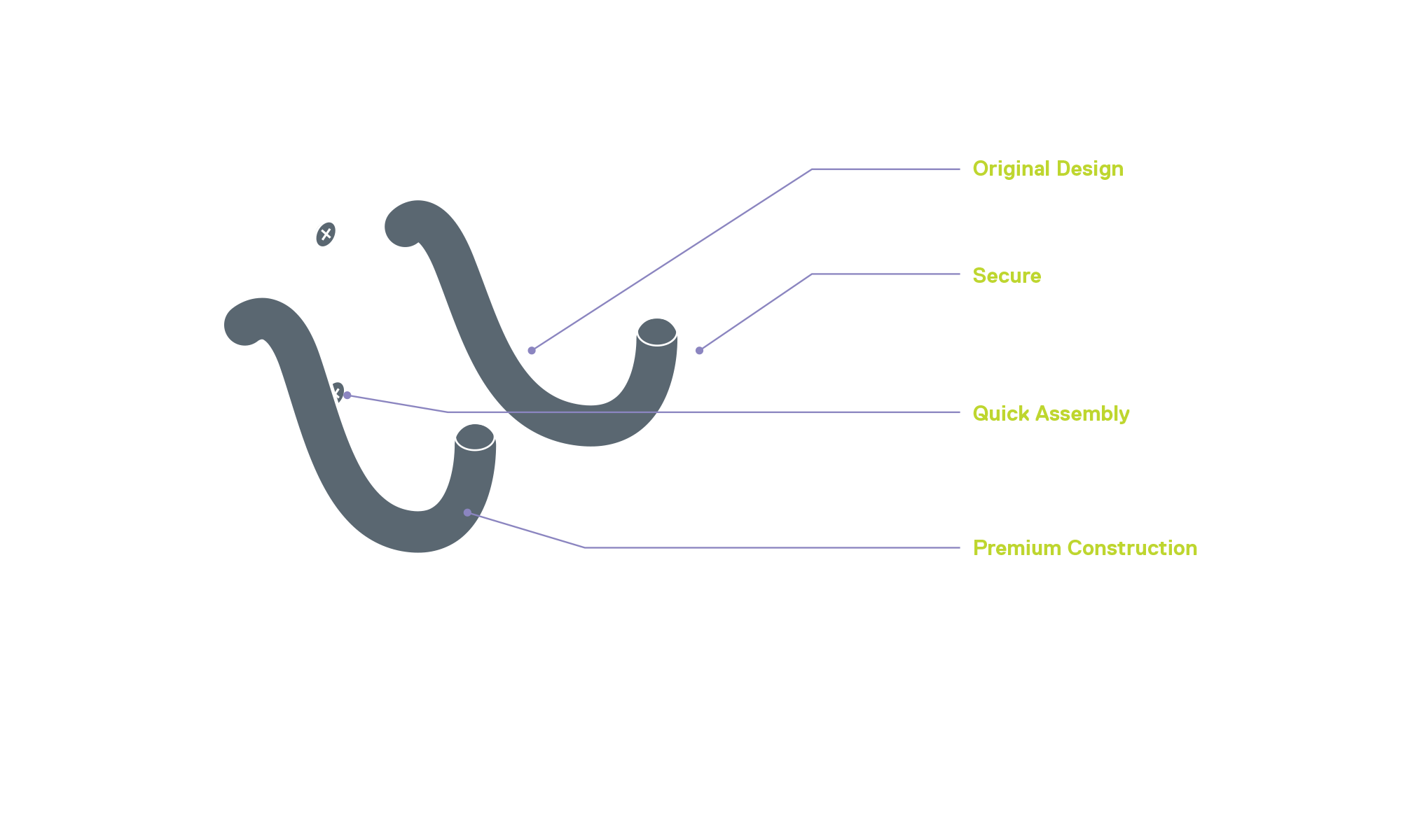 Single Hook Utility Holder diagram