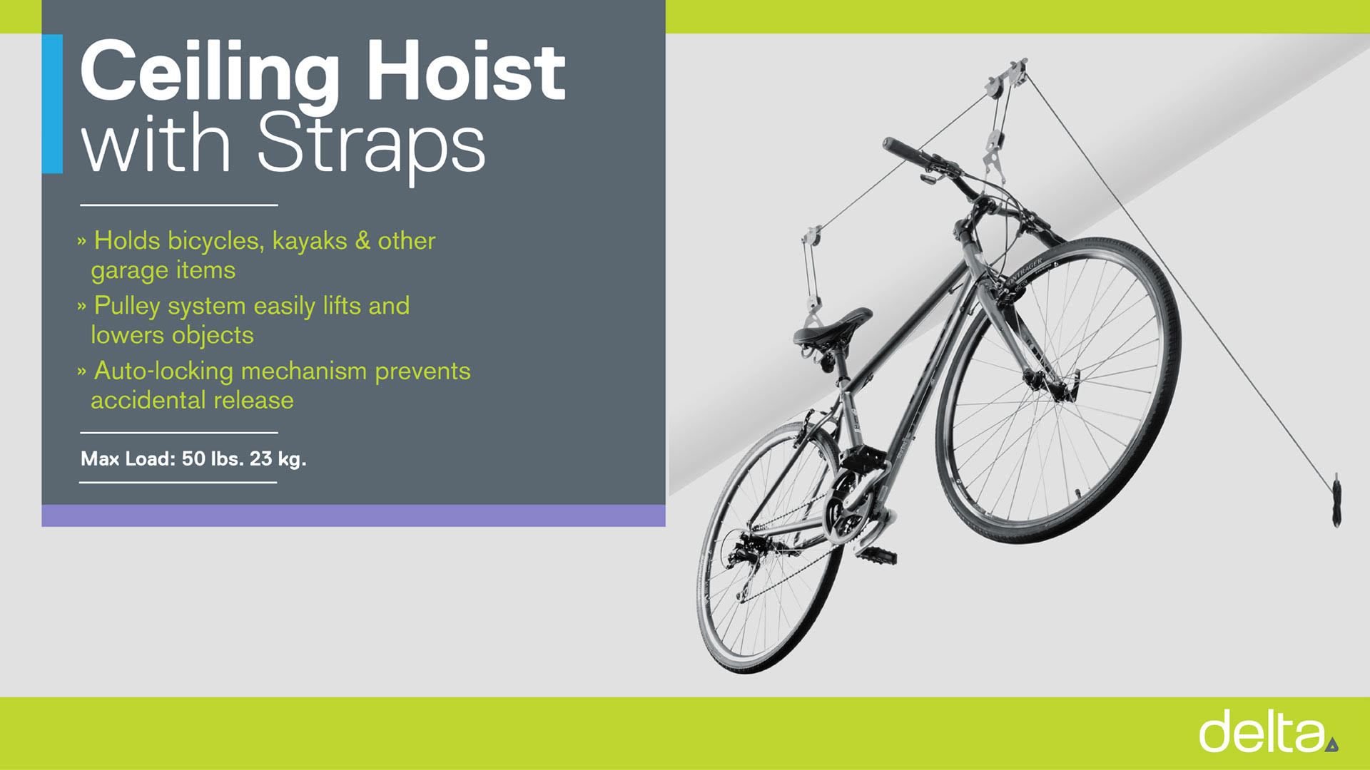 Single Bike Ceiling Hoist with Straps instructions