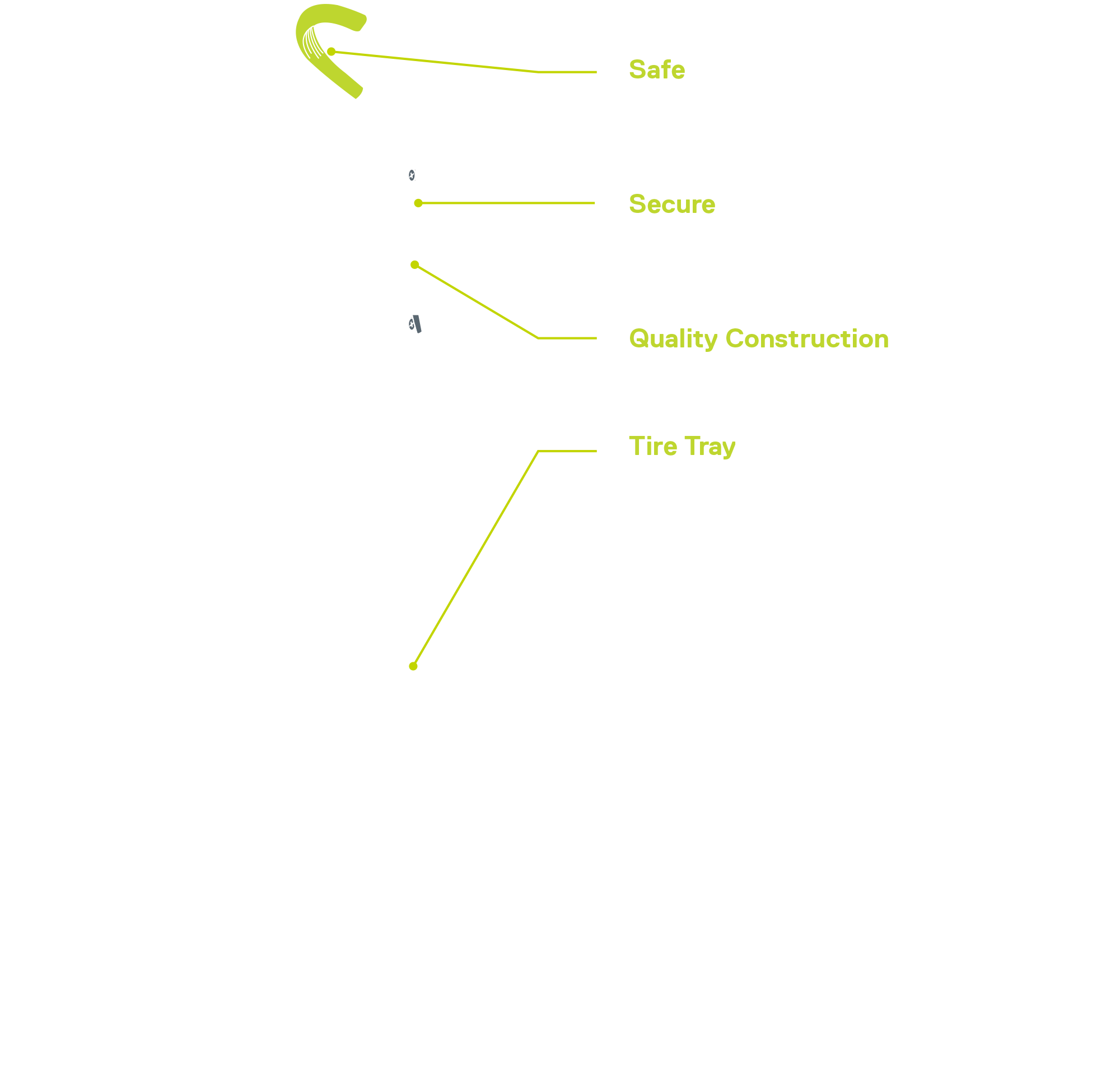 Single Bike Wall Mount Rack diagram