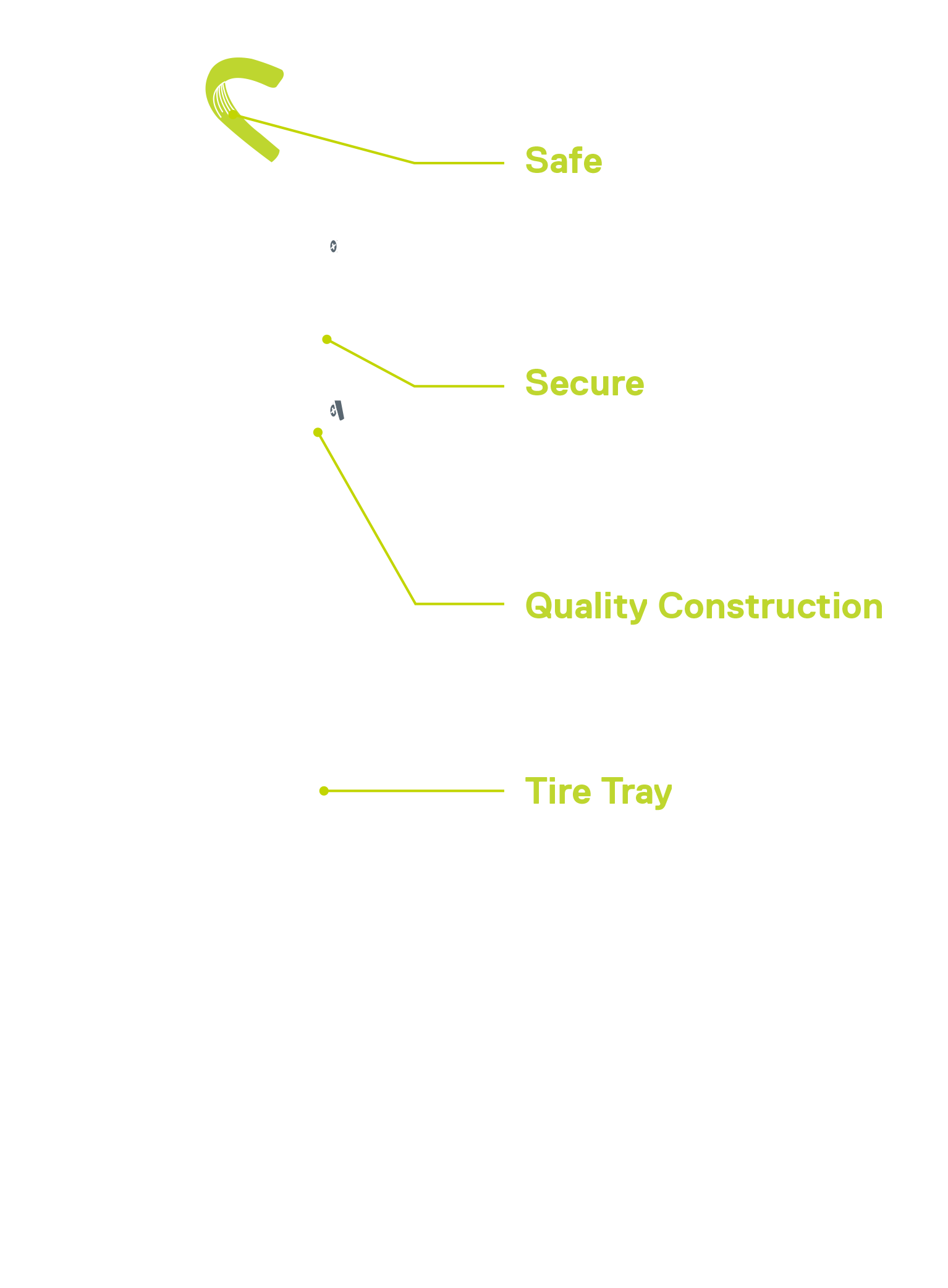 Single Bike Wall Mount Rack diagram