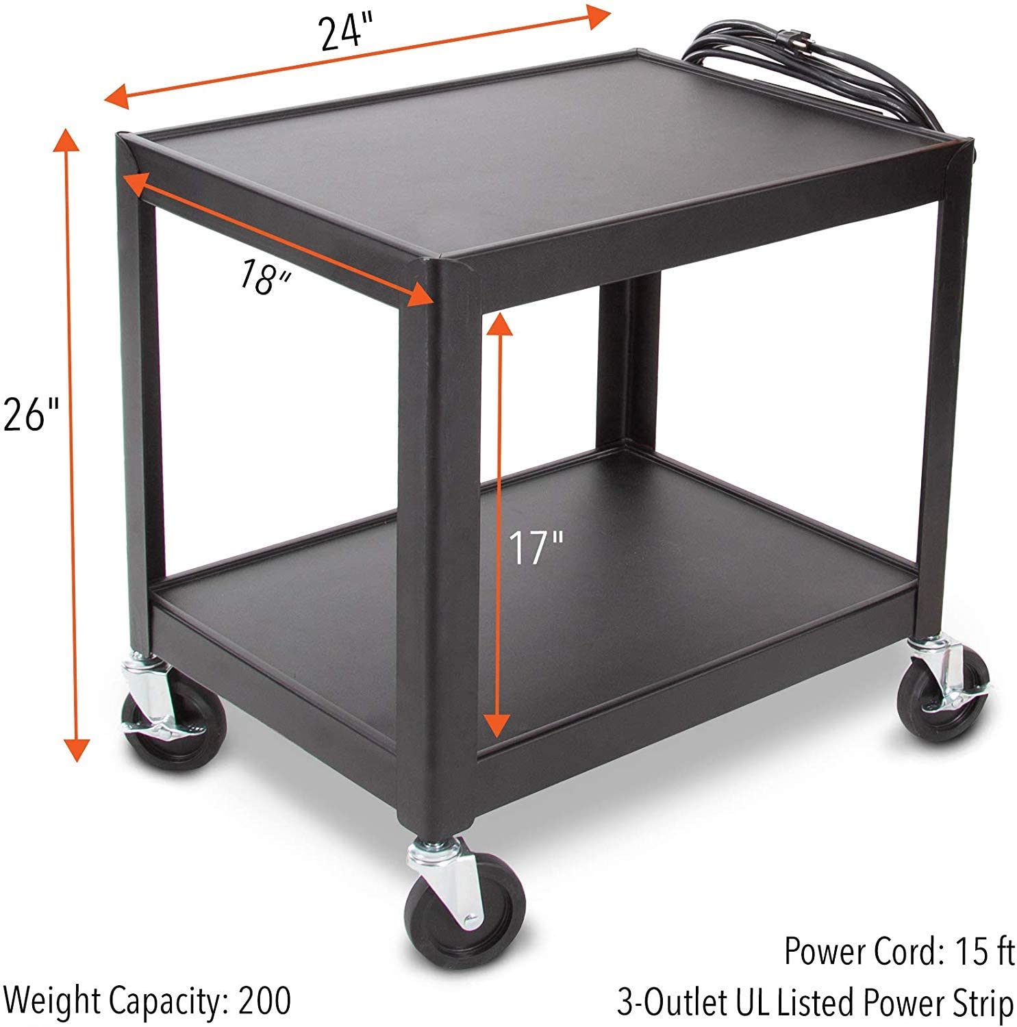 Compact AV Cart Mobile Workstation Line Leader by Stand Steady
