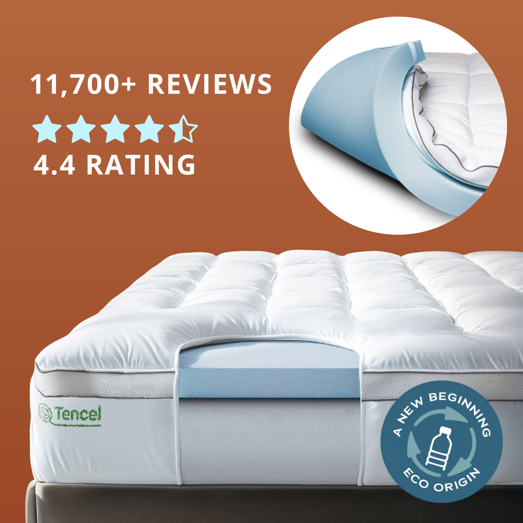 1.5-inch pillowtop cover for cooling comfort & a secure fit. 2-inch memory foam for pressure relief and tailored support.
